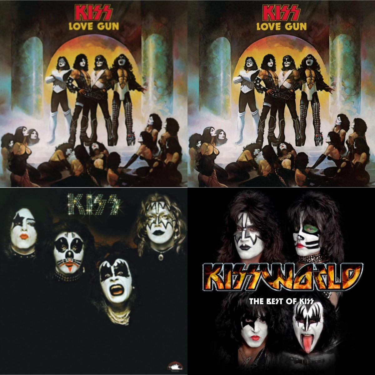 Love Gun (Tangerine/Aqua Splatter LP Vinyl) & Kiss & Love Gun & Kissworld - The Best Of Kiss (2 LP)