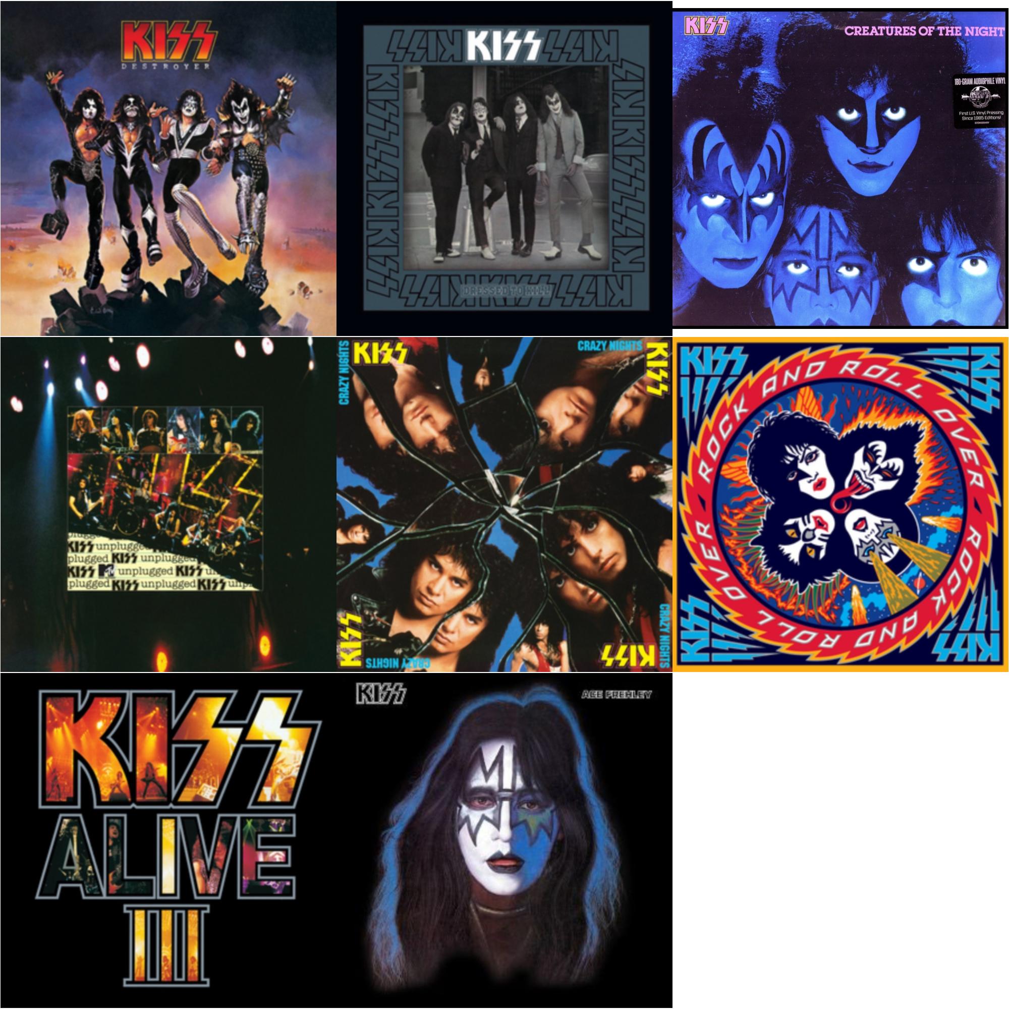 Destroyer & Dressed To Kill & Creatures Of Night & Mtv Unplugged & Crazy Nights & Rock & Roll Over & Alive Iii & Ace Frehley