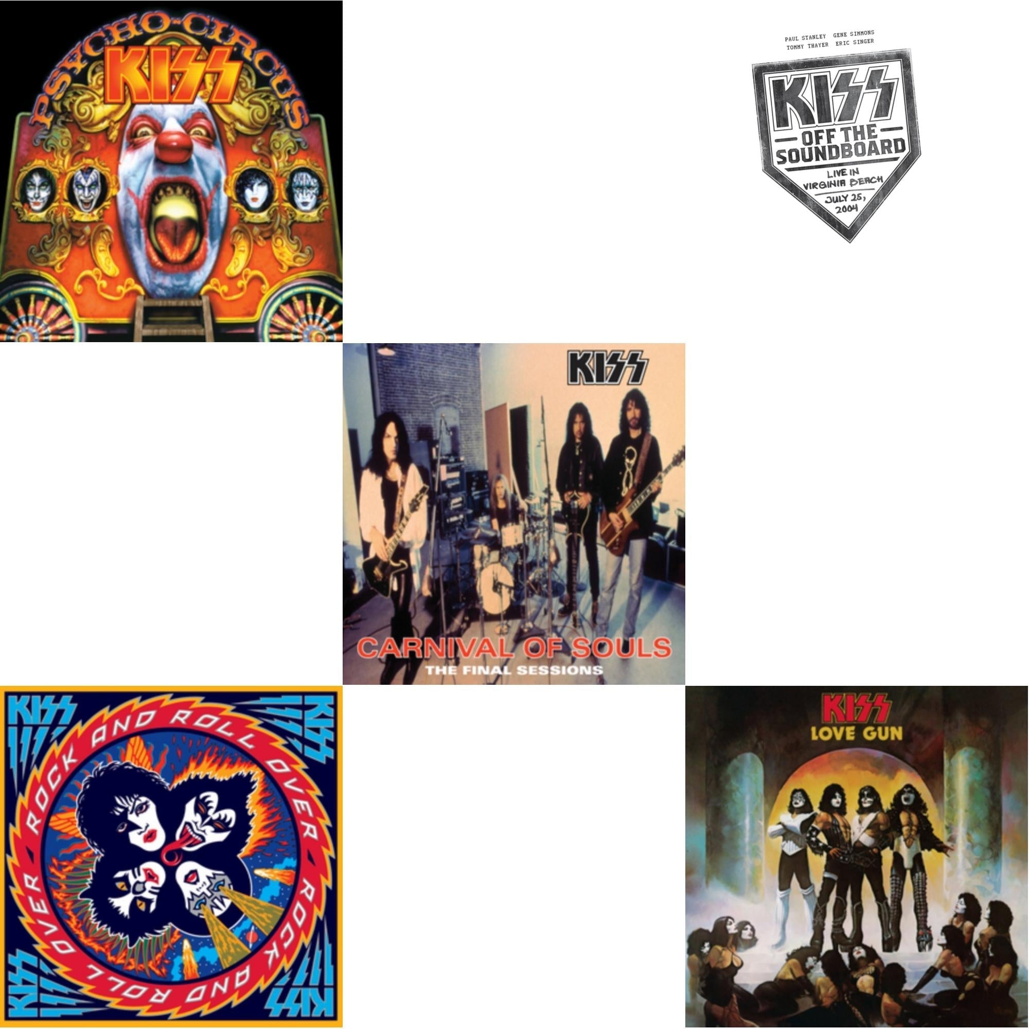 Kiss Off The Soundboard: Live In Virginia Beach (3LP) & Psycho Circus & Carnival Of Souls & Love Gun & Rock & Roll Over