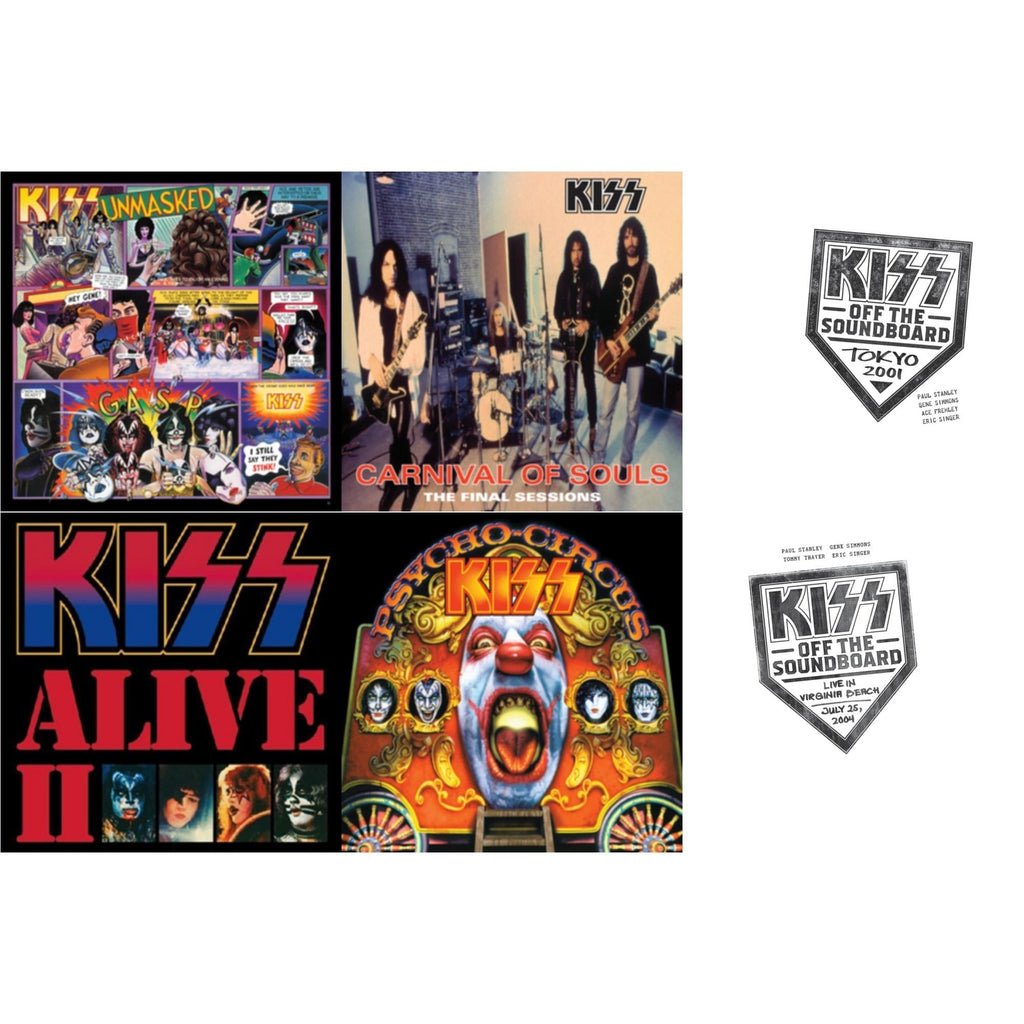 Kiss Off The Soundboard: Tokyo 2001 (3LP) & Kiss Off The Soundboard: Live In Virginia Beach (3LP) & Psycho Circus & Unmasked & Carnival Of Souls & Alive Ii