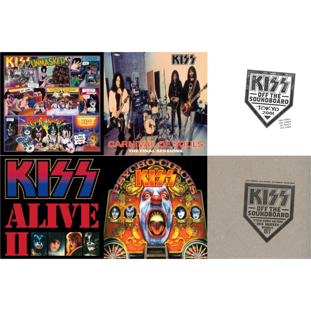 Kiss Off The Soundboard: Tokyo 2001 (3LP) & Kiss Off The Soundboard: Live In Des Moines (2LP) & Psycho Circus & Unmasked & Carnival Of Souls & Alive Ii