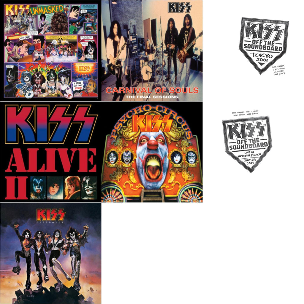 Kiss Off The Soundboard: Tokyo 2001 (3LP) & Kiss Off The Soundboard: Live In Virginia Beach (3LP) & Destroyer & Psycho Circus & Unmasked & Carnival Of Souls & Alive Ii