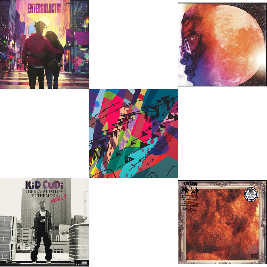 Entergalactic (X) & Boy Who Flew To & Insano (X) (Translucent Red Vinyl/2LP) & Man On Moon: End Of Day & Indicud