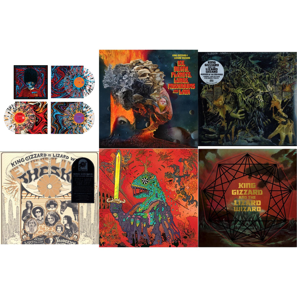 King Gizzard & The Lizard Wizard - Live In London '19 (Fuzz Club Official Bootleg) (Coloured LP Vinyl) & Ice, Death, Planets, Lungs, Mushrooms & Lava (2LP/Recycled Black Wax Vinyl) & Murder Of The Universe (Transparent Green W/Mustard Yelow Splatter