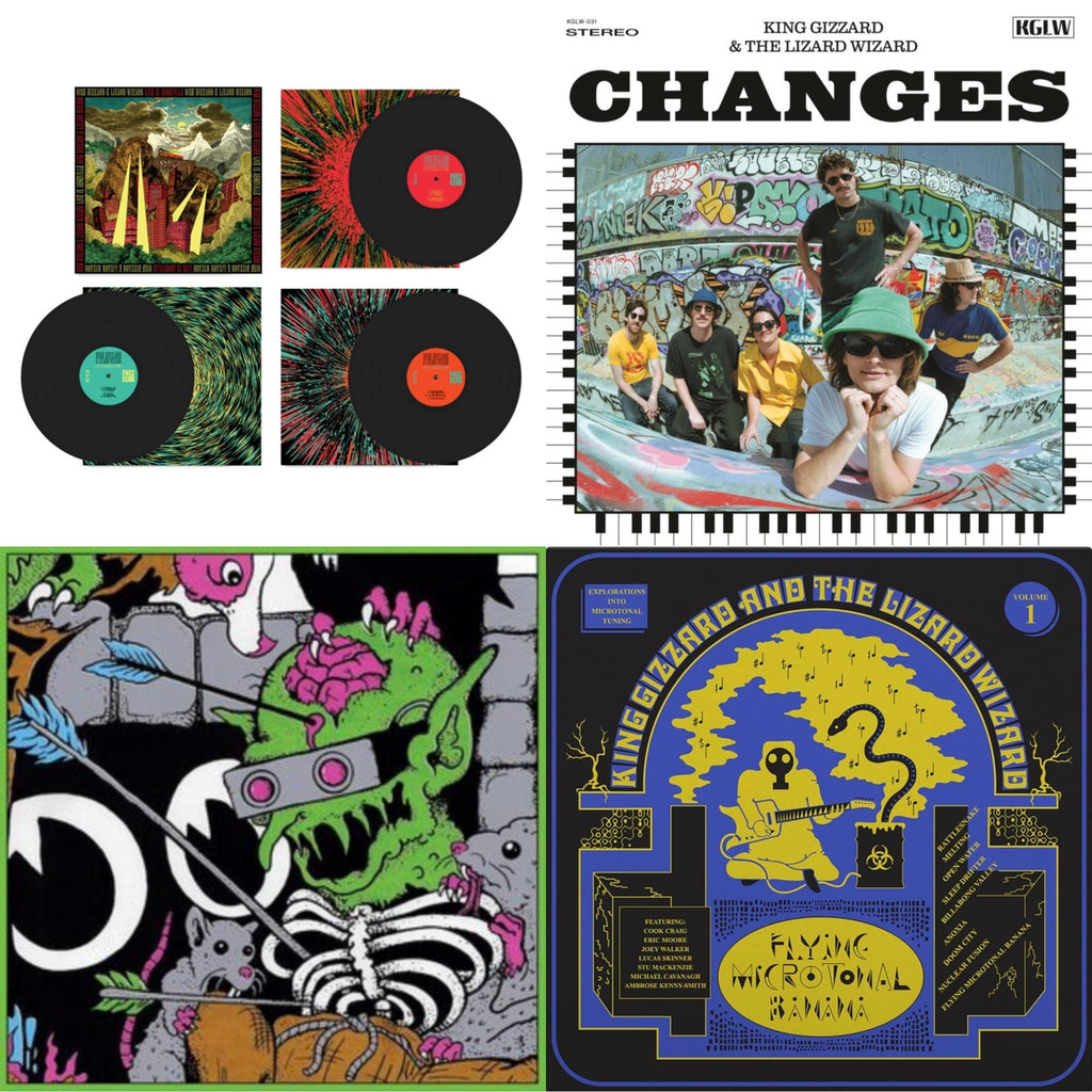 Live In Adelaide '19 (Fuzz Club Official Bootleg) & Changes (Recycled Black Wax LP Vinyl) & Live In Brussels '19 (140G/3LP) & Flying Microtonal Banana (Randomly Colored Recycled LP Vinyl)