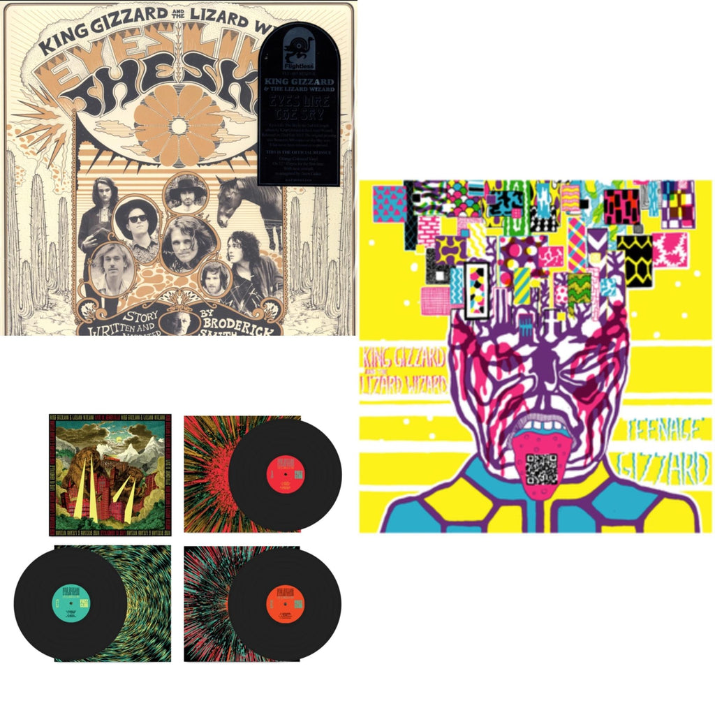 King Gizzard & The Lizard Wizard - Live In Adelaide '19 (Fuzz Club Official Bootleg) & Teenage Gizzard (Fuzz Club Official Bootleg) (Deluxe Edition) & Eyes Likes The Sky (Peach LP Vinyl)