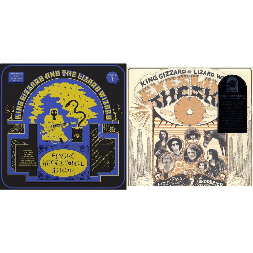 King Gizzard & The Lizard Wizard - Eyes Likes The Sky (Peach LP Vinyl) & Flying Microtonal Banana (Randomly Colored Recycled LP Vinyl)