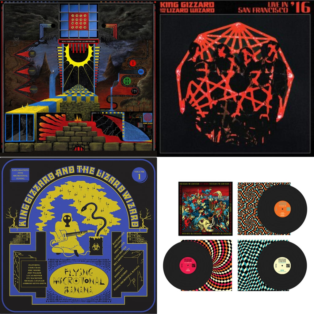 Live In Brussels '19 (Fuzz Club Official Bootleg) & Polygondwanaland & Live In San Francisco '16 (Deluxe/2LP/Fog/Sunburst Vinyl) & Flying Microtonal Banana (Randomly Colored Recycled LP Vinyl)