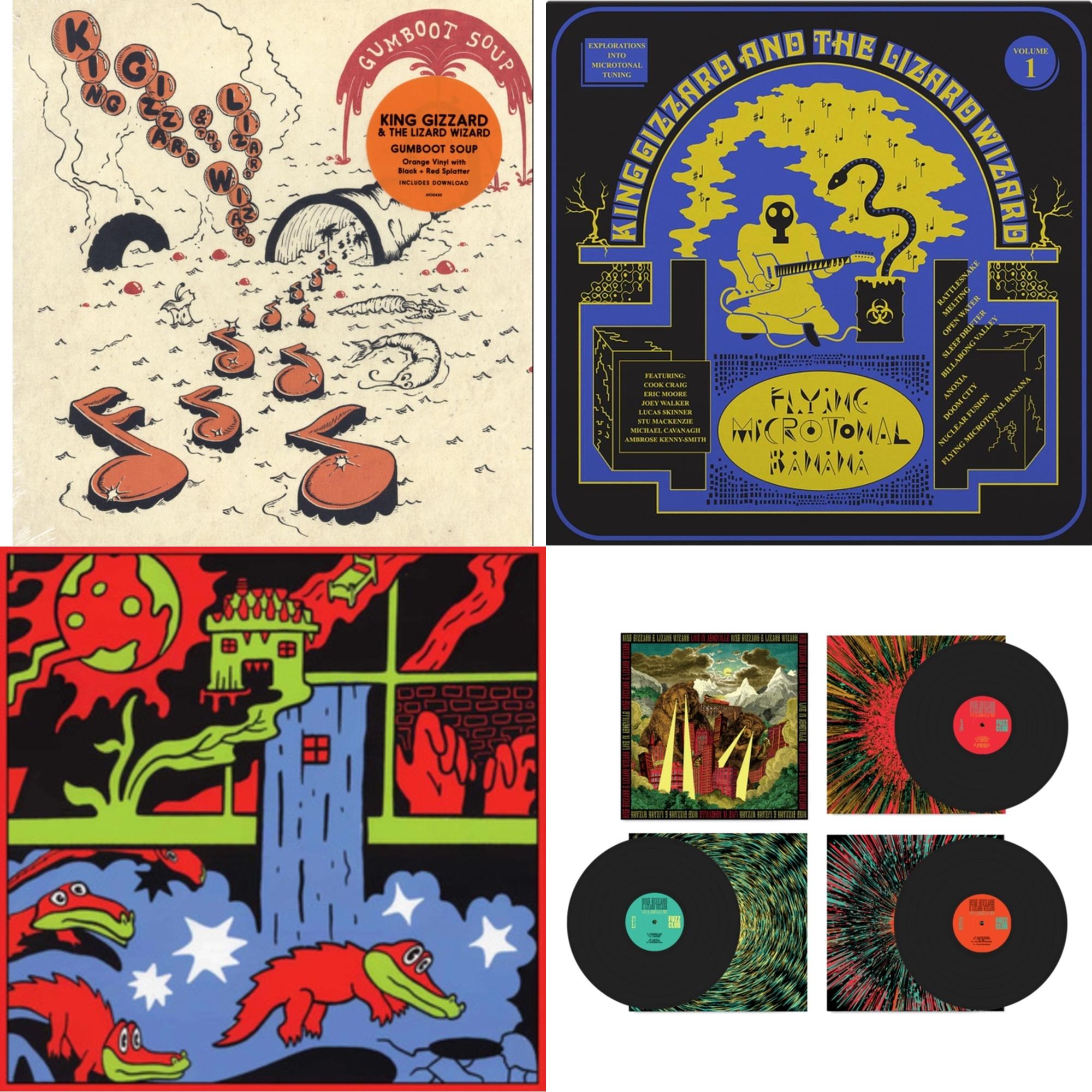 Live In Paris '19 (Fuzz Club Official Bootleg) & Live In Adelaide '19 (Fuzz Club Official Bootleg) & Gumboot Soup & Flying Microtonal Banana (Randomly Colored Recycled LP Vinyl)