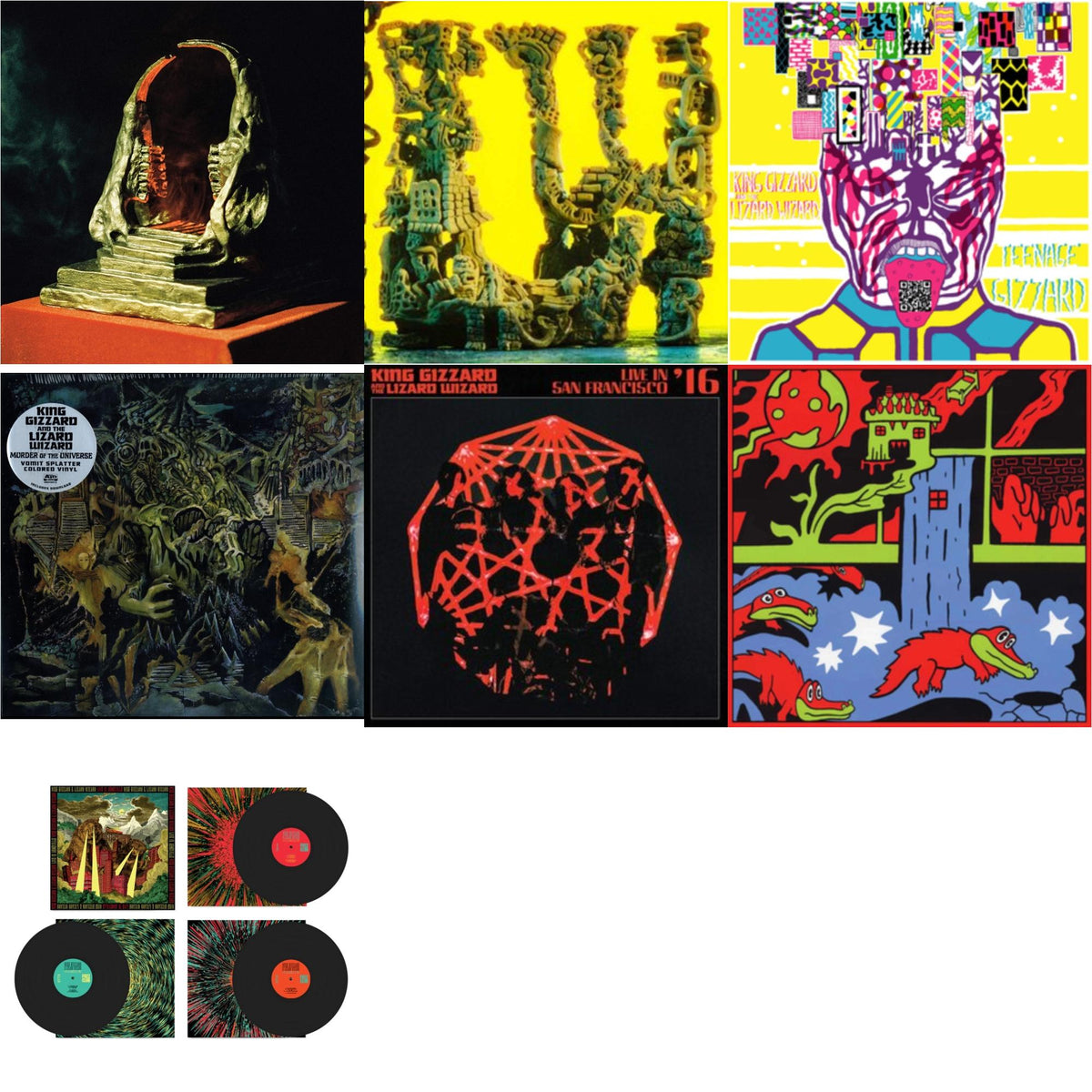 King Gizzard & The Lizard Wizard - Live In Paris '19 (Fuzz Club Official Bootleg) & Live In Adelaide '19 (Fuzz Club Official Bootleg) & Teenage Gizzard (Fuzz Club Official Bootleg) (Deluxe Edition) & L.W. & Murder Of The Universe (Transparent Green