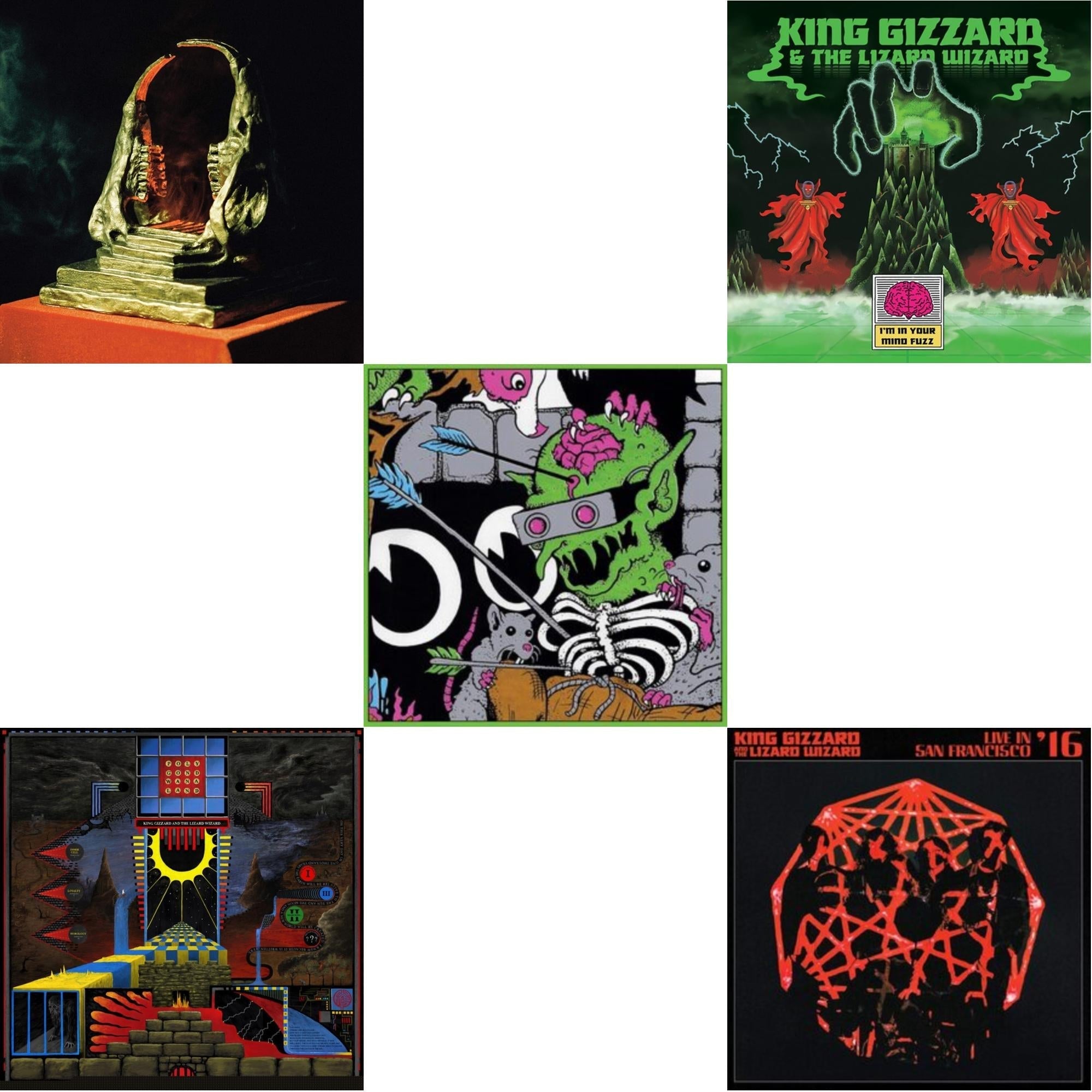 I'm In Your Mind Fuzz & Live In Brussels '19 (140G/3LP) & Polygondwanaland & Infest The Rats' Nest (Red/Black LP Vinyl) & Live In San Francisco '16 (Deluxe/2LP/Fog/Sunburst Vinyl)