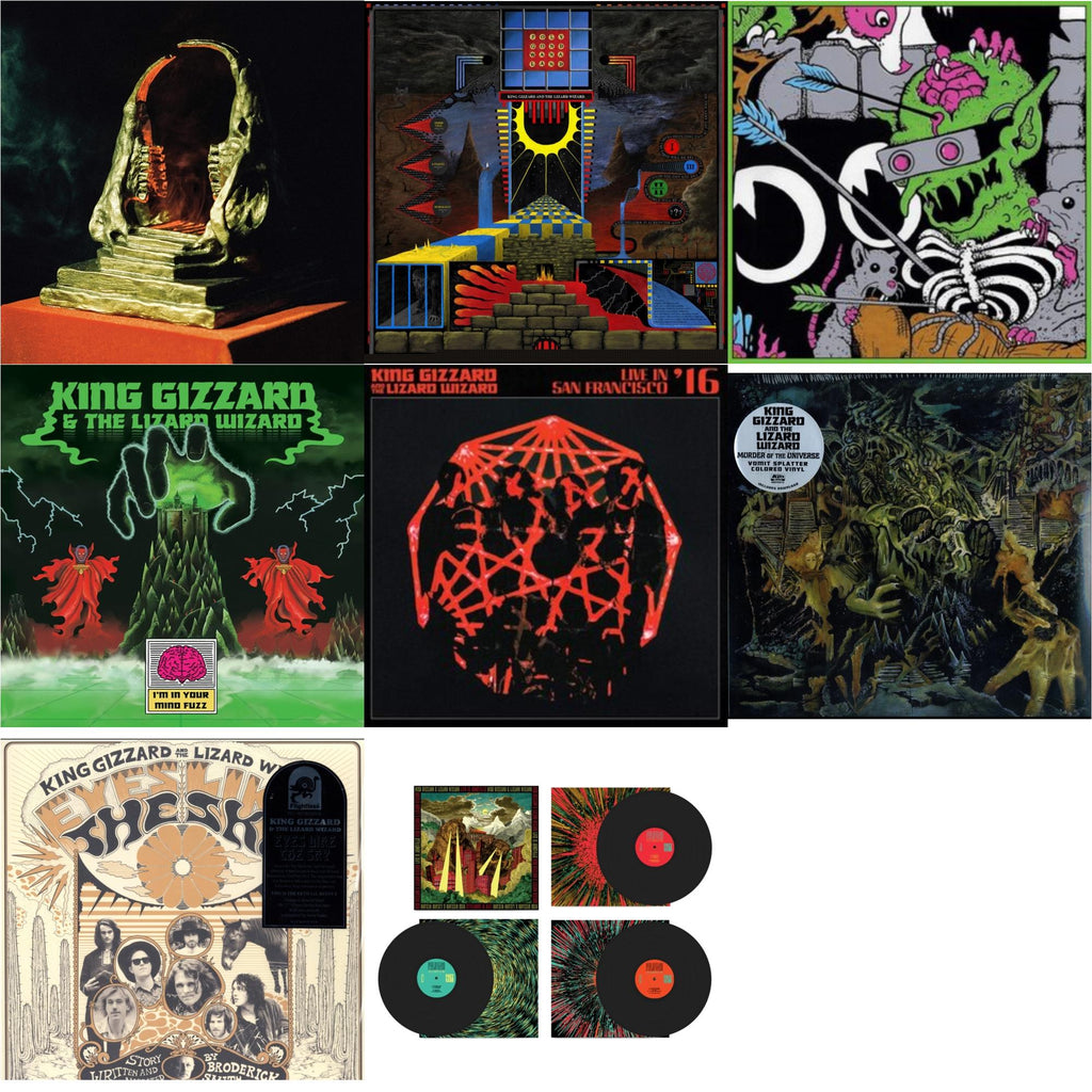 King Gizzard & The Lizard Wizard - Live In Adelaide '19 (Fuzz Club Official Bootleg) & I'm In Your Mind Fuzz & Live In Brussels '19 (140G/3LP) & Murder Of The Universe (Transparent Green W/Mustard Yelow Splatter LP Vinyl) & Polygondwanaland & Eyes
