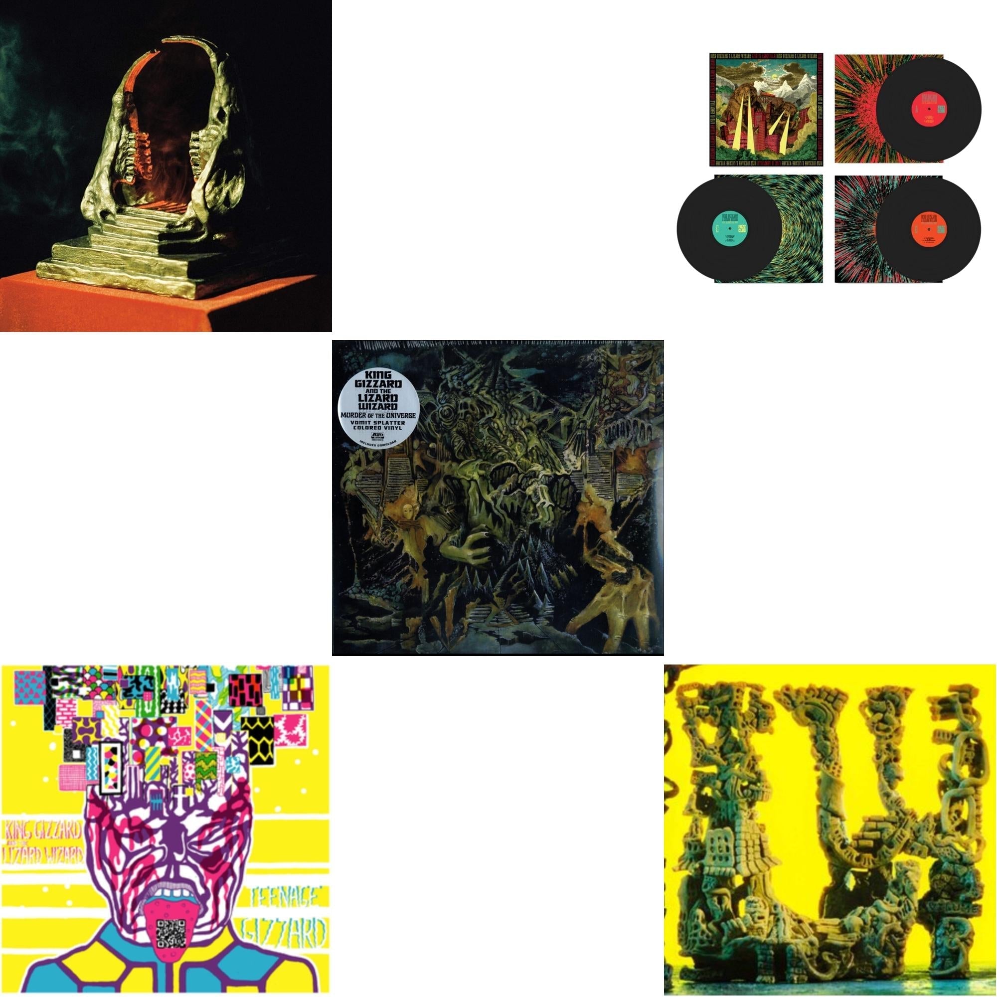 Live In Adelaide '19 (Fuzz Club Official Bootleg) & Teenage Gizzard (Fuzz Club Official Bootleg) (Deluxe Edition) & L.W. & Murder Of The Universe (Transparent Green W/Mustard Yelow Splatter LP Vinyl) & Infest The Rats' Nest (Red/Black LP Vinyl)