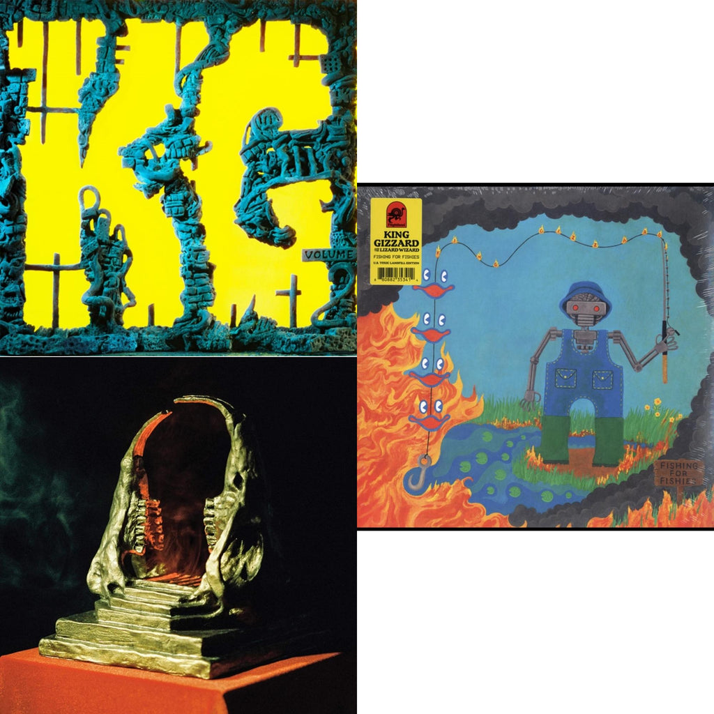 King Gizzard & The Lizard Wizard - K.G. (X) & Infest The Rats' Nest (Red/Black LP Vinyl) & Fishing For Fishies (Green LP Vinyl)