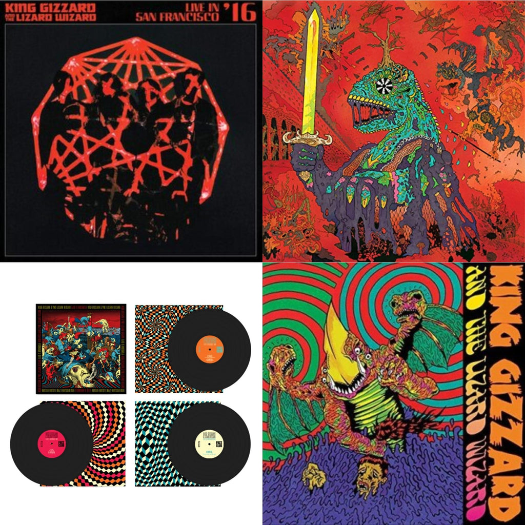 King Gizzard & The Lizard Wizard - Live In Brussels '19 (Fuzz Club Official Bootleg) & Willoughby's Beach (Tangerine LP Vinyl) & 12 Bar Bruise (Sea Foam Green LP Vinyl) & Live In San Francisco '16 (Deluxe/2LP/Fog/Sunburst Vinyl)