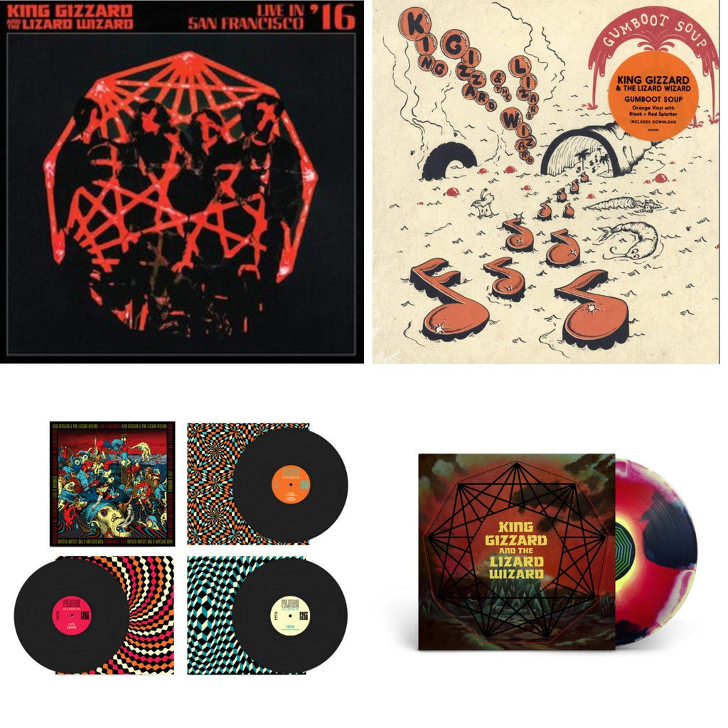 Live In Brussels '19 (Fuzz Club Official Bootleg) & Gumboot Soup & Nonagon Infinity (Yellow/Red/Black LP Vinyl) & Live In San Francisco '16 (Deluxe/2LP/Fog/Sunburst Vinyl)