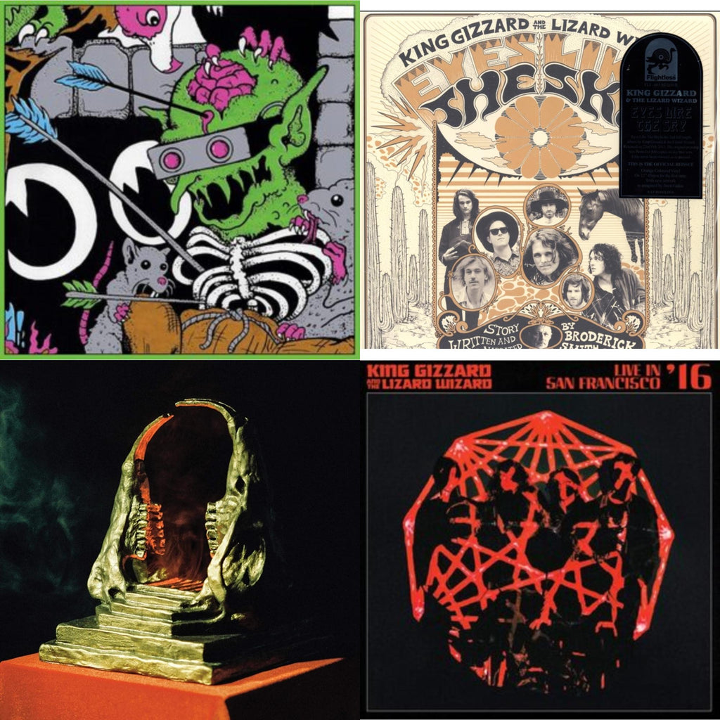 King Gizzard & The Lizard Wizard - Live In Brussels '19 (140G/3LP) & Eyes Likes The Sky (Peach LP Vinyl) & Infest The Rats' Nest (Red/Black LP Vinyl) & Live In San Francisco '16 (Deluxe/2LP/Fog/Sunburst Vinyl)