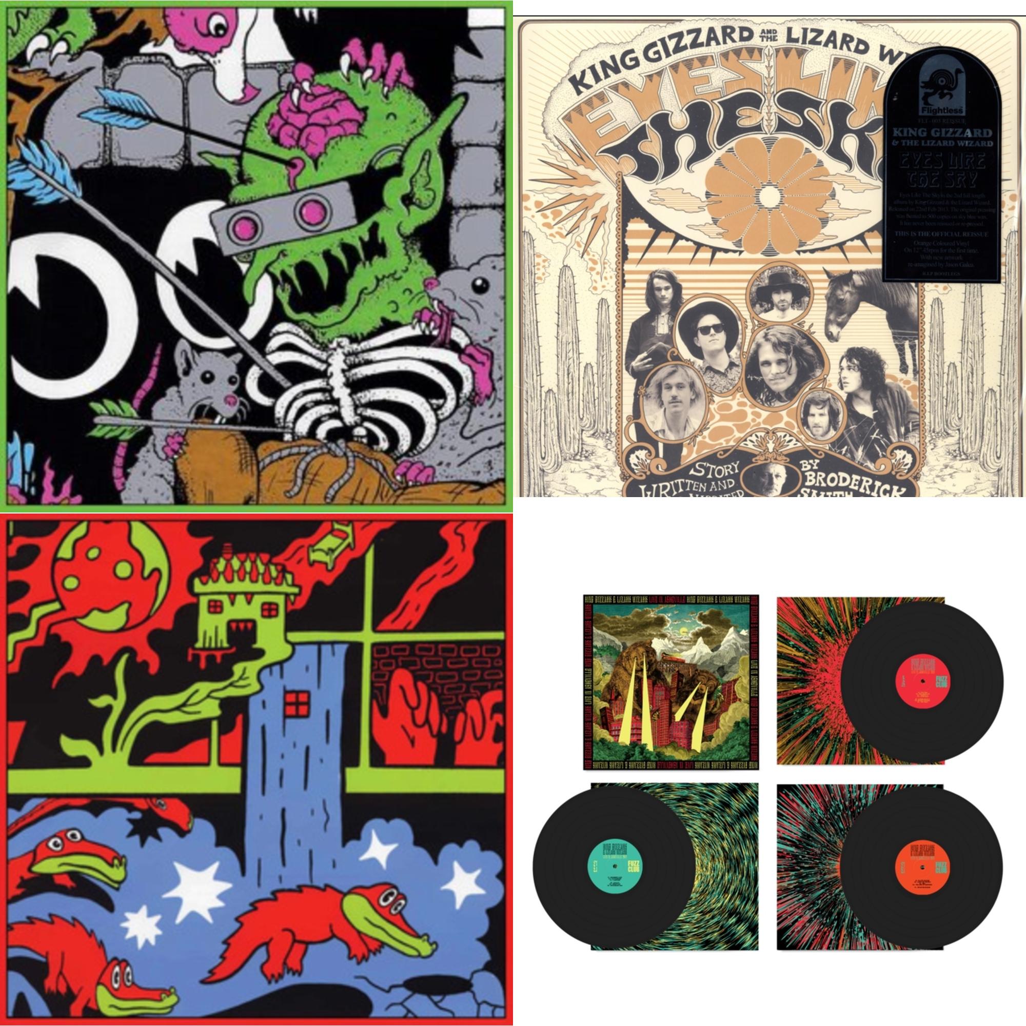 King Gizzard & The Lizard Wizard - Live In Paris '19 (Fuzz Club Official Bootleg) & Live In Adelaide '19 (Fuzz Club Official Bootleg) & Live In Brussels '19 (140G/3LP) & Eyes Likes The Sky (Peach LP Vinyl)
