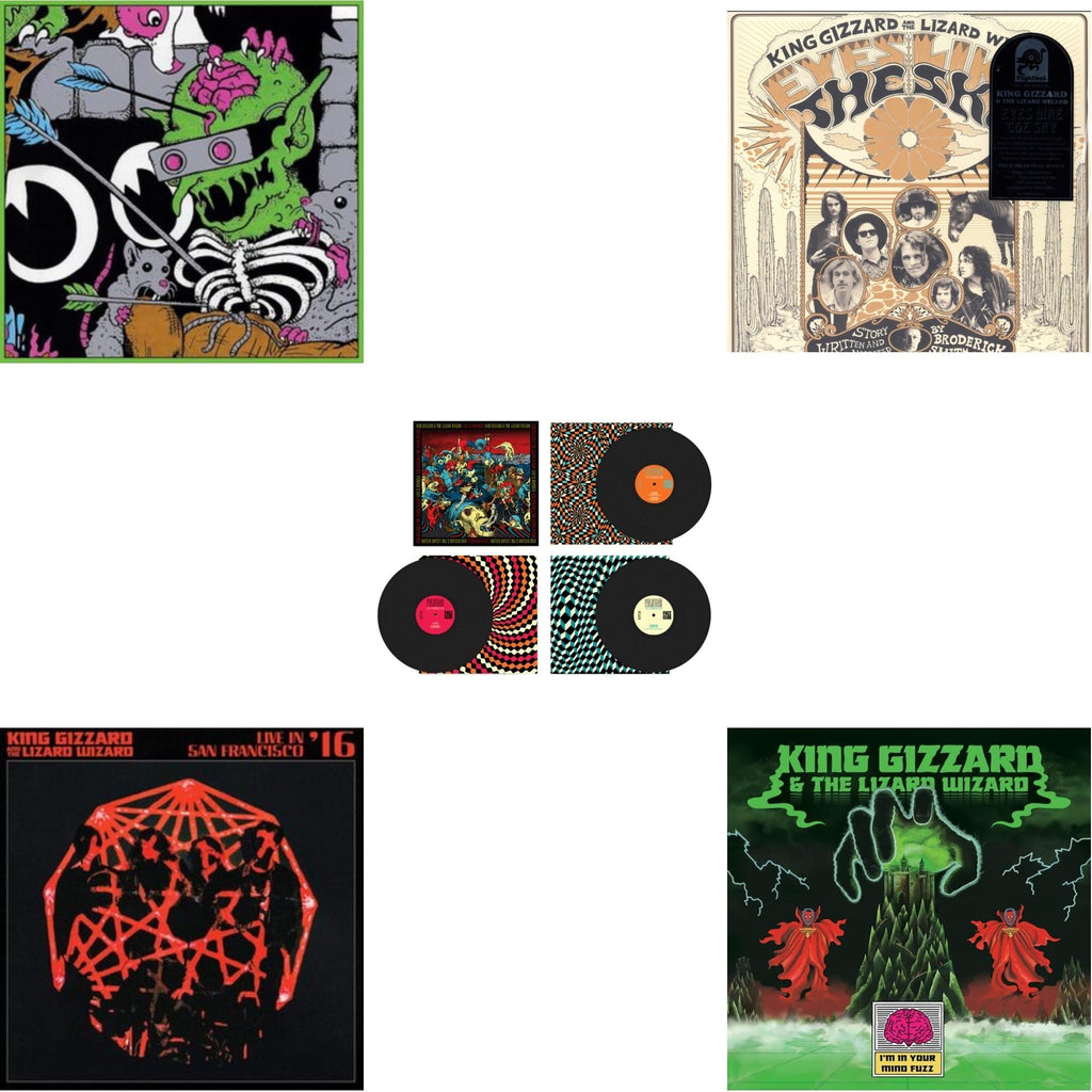 King Gizzard & The Lizard Wizard - Live In Brussels '19 (Fuzz Club Official Bootleg) & I'm In Your Mind Fuzz & Live In Brussels '19 (140G/3LP) & Eyes Likes The Sky (Peach LP Vinyl) & Live In San Francisco '16 (Deluxe/2LP/Fog/Sunburst Vinyl)