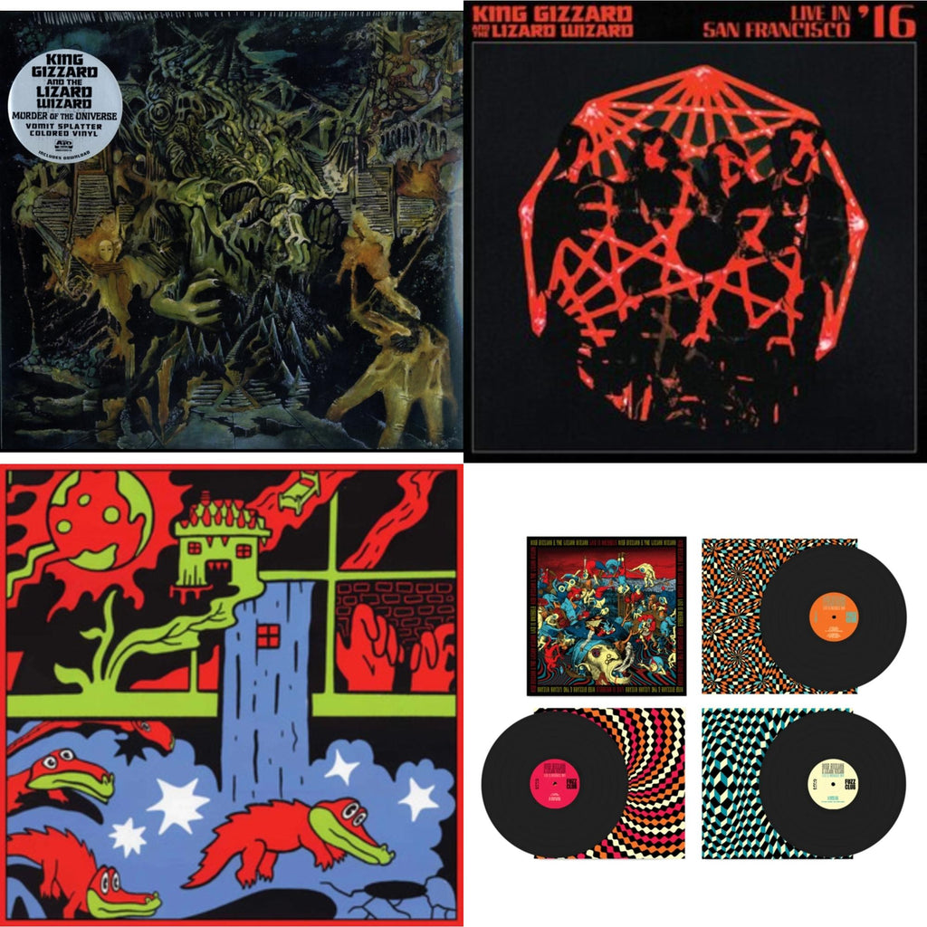 Live In Brussels '19 (Fuzz Club Official Bootleg) & Live In Paris '19 (Fuzz Club Official Bootleg) & Murder Of The Universe (Transparent Green W/Mustard Yelow Splatter LP Vinyl) & Live In San Francisco '16 (Deluxe/2LP/Fog/Sunburst Vinyl)