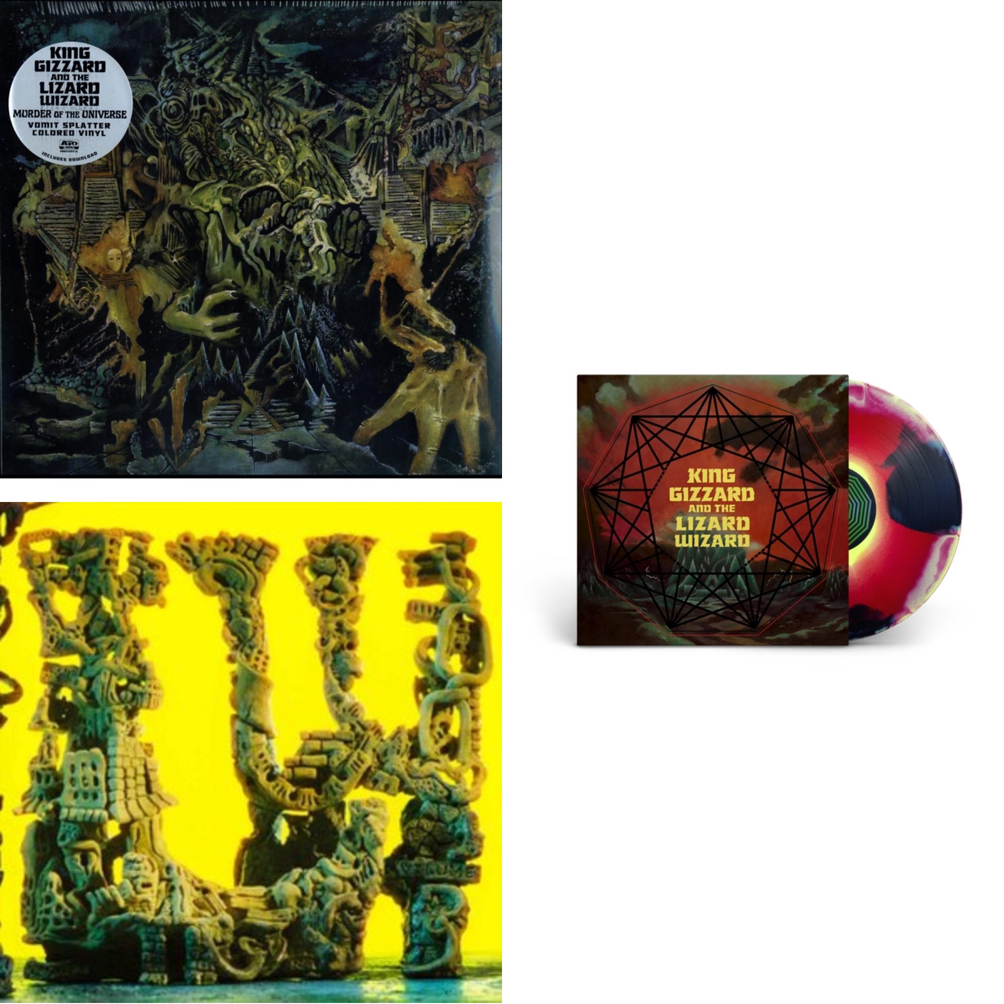L.W. & Murder Of The Universe (Transparent Green W/Mustard Yelow Splatter LP Vinyl) & Nonagon Infinity (Yellow/Red/Black LP Vinyl)