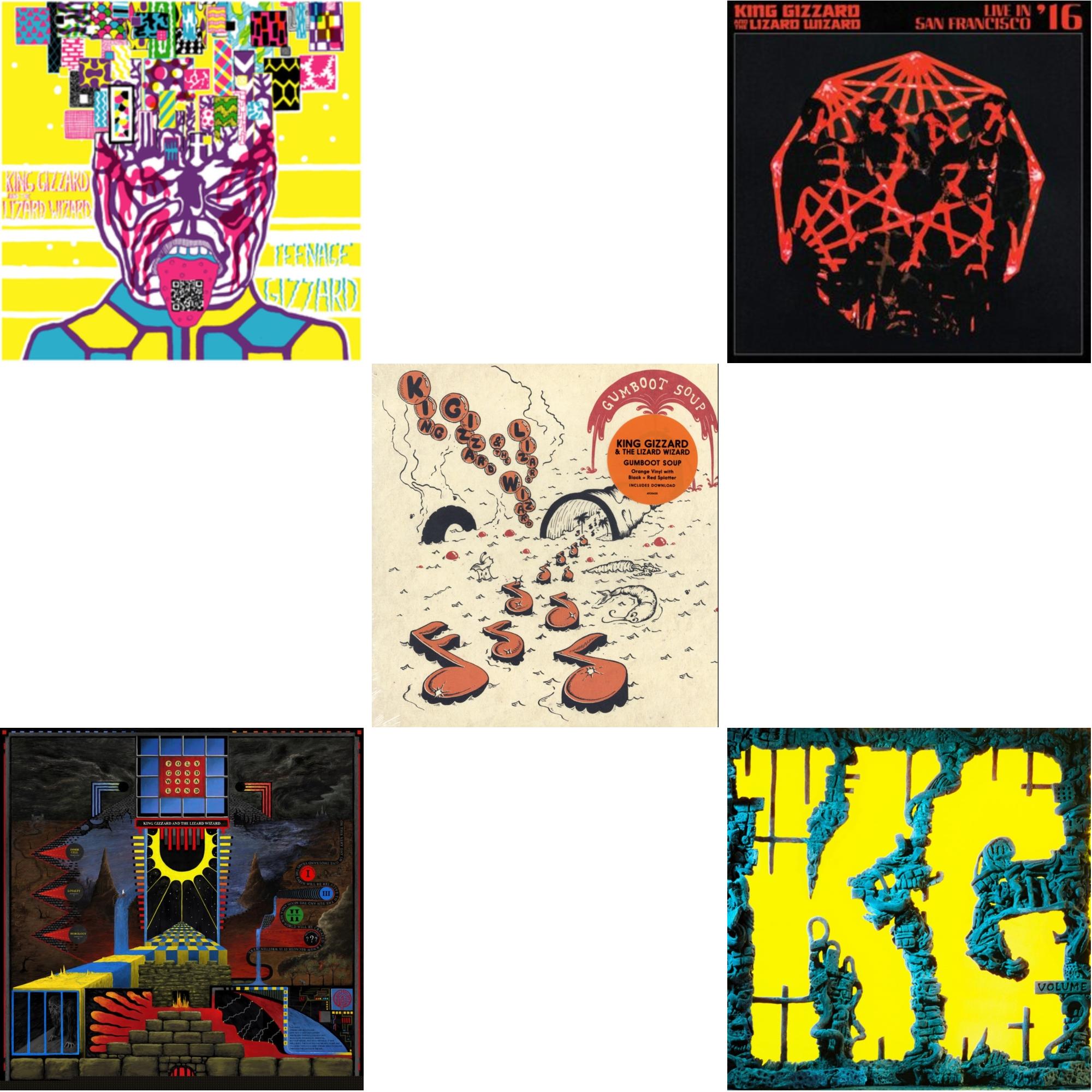 Teenage Gizzard (Fuzz Club Official Bootleg) (Deluxe Edition) & Polygondwanaland & Gumboot Soup & Live In San Francisco '16 (Deluxe/2LP/Fog/Sunburst Vinyl) & K.G. (X)