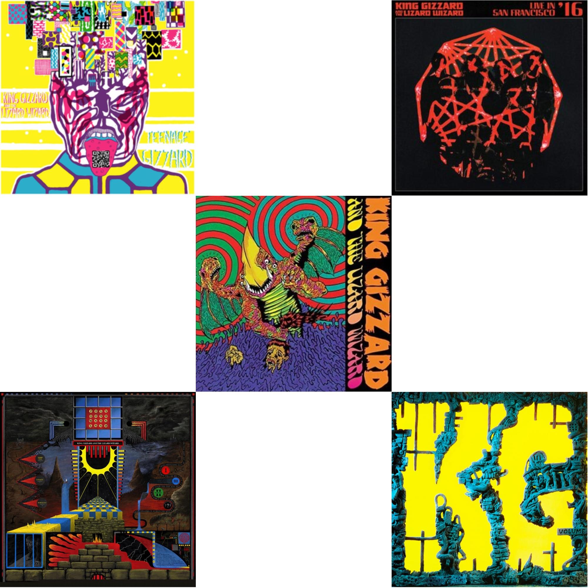 Teenage Gizzard (Fuzz Club Official Bootleg) (Deluxe Edition) & Polygondwanaland & Willoughby's Beach (Tangerine LP Vinyl) & Live In San Francisco '16 (Deluxe/2LP/Fog/Sunburst Vinyl) & K.G. (X)