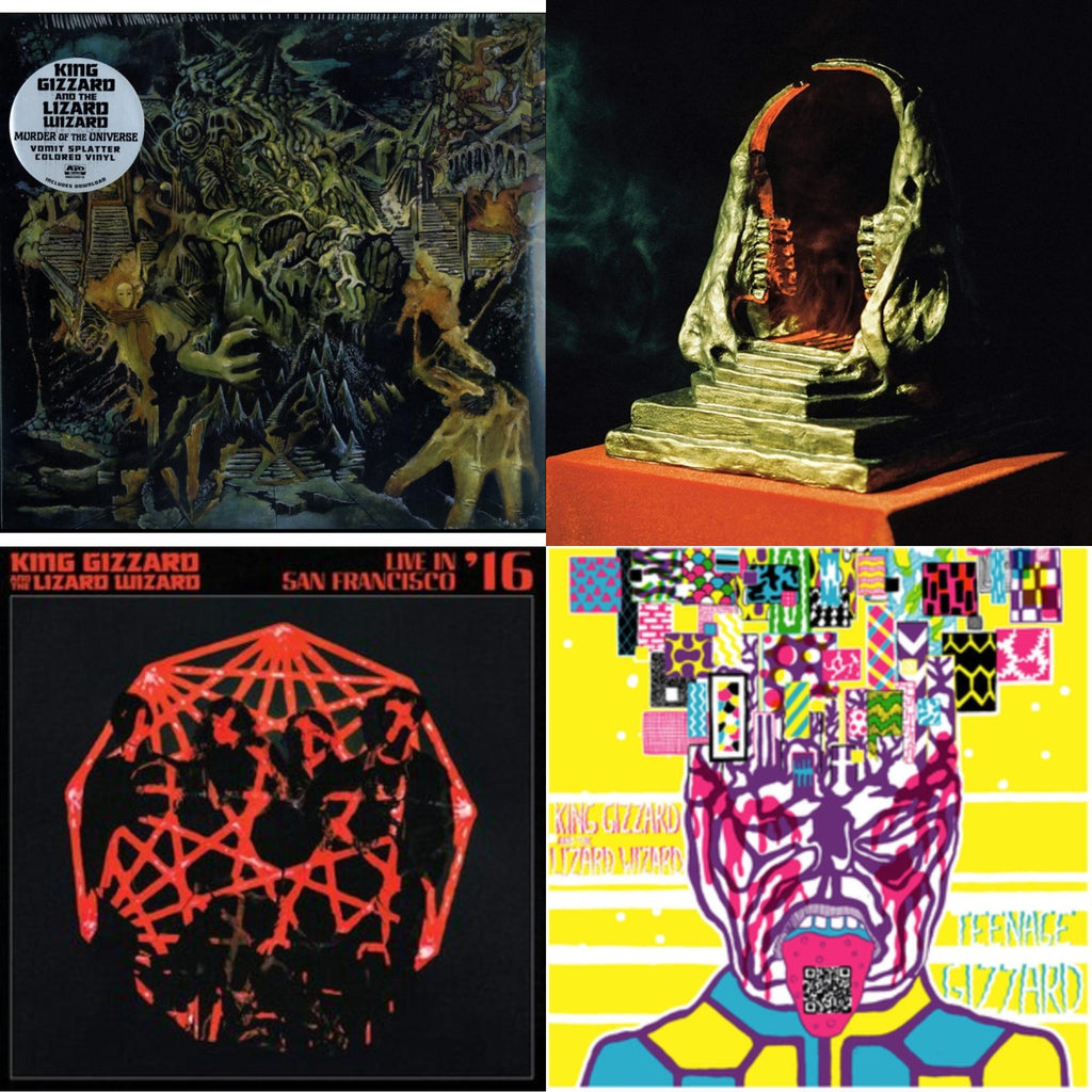 Teenage Gizzard (Fuzz Club Official Bootleg) (Deluxe Edition) & Murder Of The Universe (Transparent Green W/Mustard Yelow Splatter LP Vinyl) & Infest The Rats' Nest (Red/Black LP Vinyl) & Live In San Francisco '16 (Deluxe/2LP/Fog/Sunburst Vinyl)