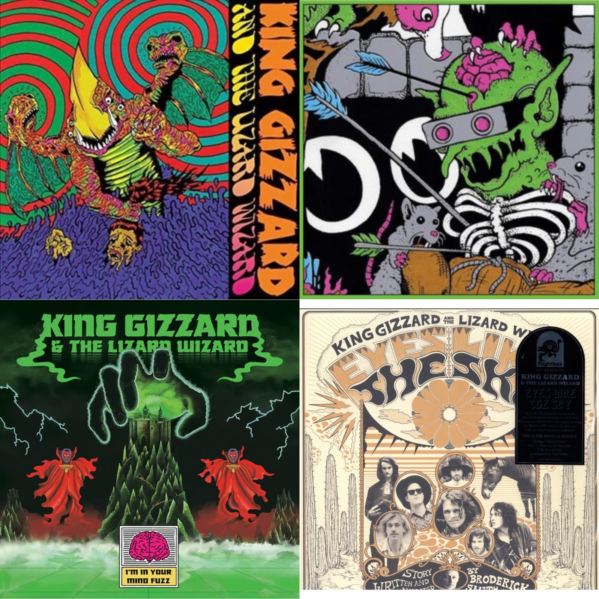 King Gizzard & The Lizard Wizard - I'm In Your Mind Fuzz & Live In Brussels '19 (140G/3LP) & Willoughby's Beach (Tangerine LP Vinyl) & Eyes Likes The Sky (Peach LP Vinyl)