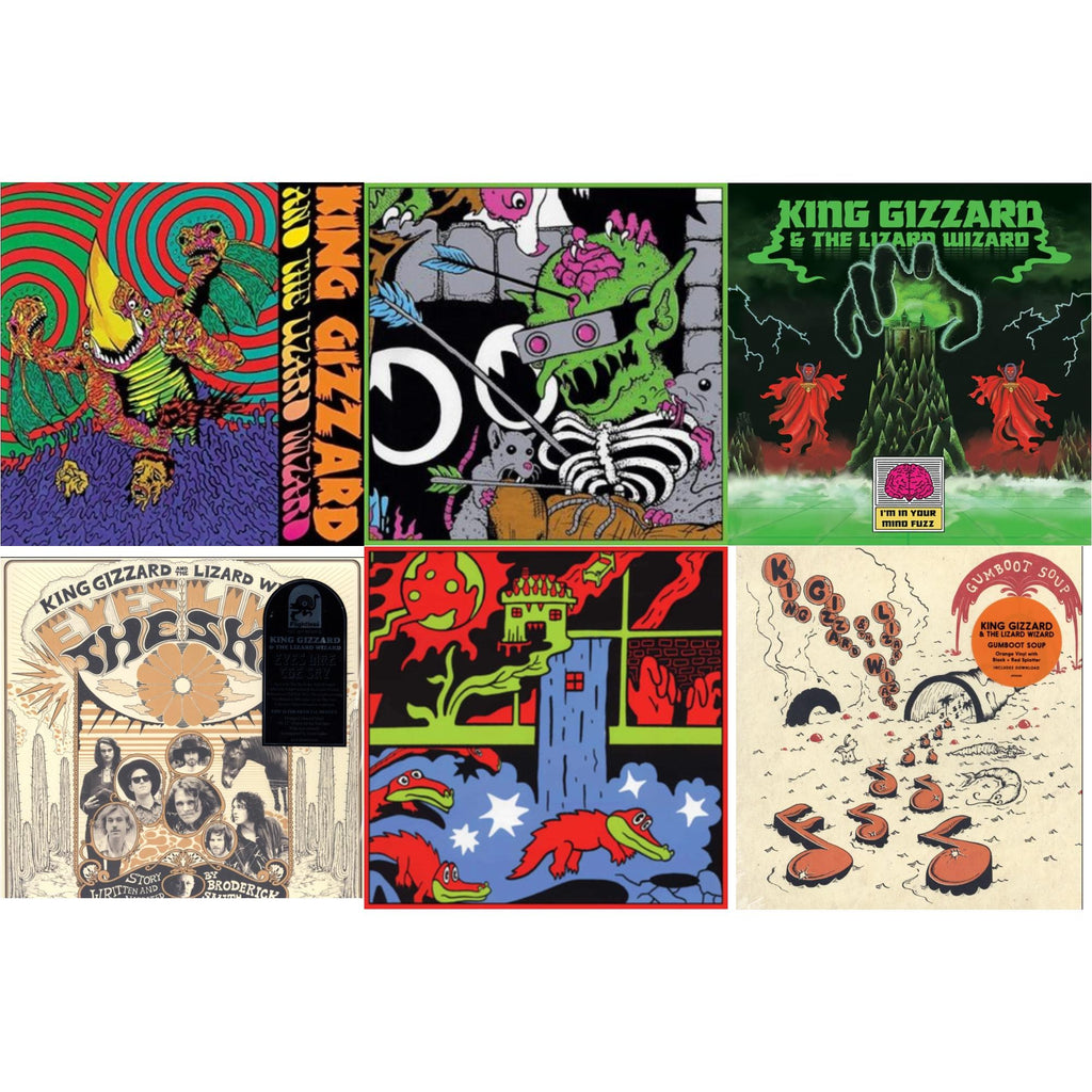 King Gizzard & The Lizard Wizard - Live In Paris '19 (Fuzz Club Official Bootleg) & I'm In Your Mind Fuzz & Live In Brussels '19 (140G/3LP) & Gumboot Soup & Willoughby's Beach (Tangerine LP Vinyl) & Eyes Likes The Sky (Peach LP Vinyl)