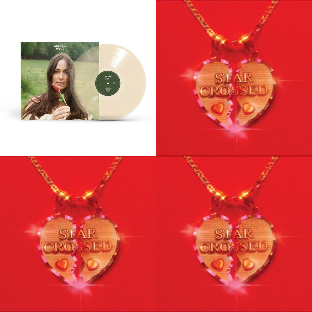 Kacey Musgraves - Deeper Well (Transparent Cream LP Vinyl) & Star-Crossed (Neon Yellow LP Vinyl) & Star-Crossed (Sea Foam LP Vinyl) & Star-Crossed (Ruby Red LP Vinyl)