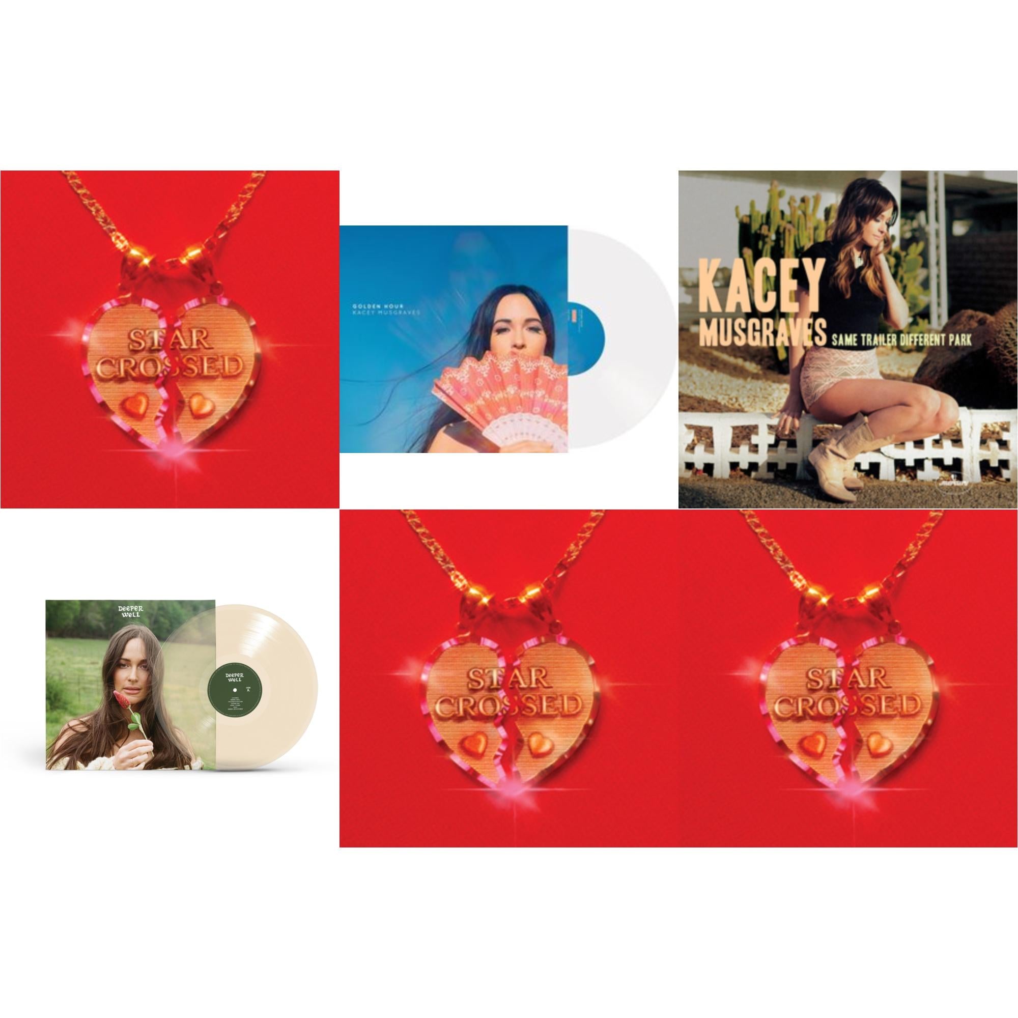 Kacey Musgraves - Star-Crossed (Ruby Red LP Vinyl) & Star-Crossed (Sea Foam LP Vinyl) & Star-Crossed (Neon Yellow LP Vinyl) & Deeper Well (Transparent Cream LP Vinyl) & Same Trailer Different Park & Golden Hour (LP)