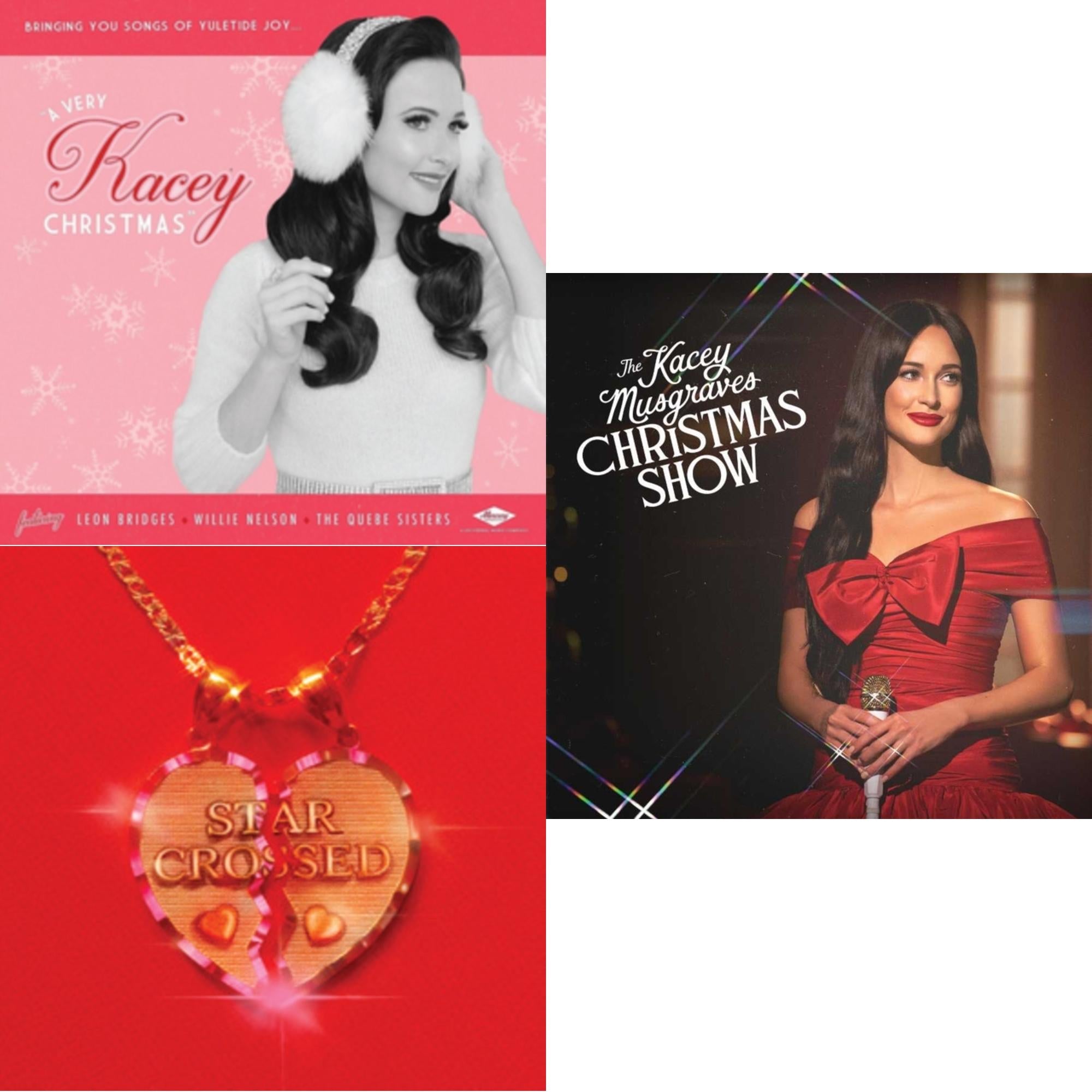 Star-Crossed (Ruby Red LP Vinyl) & Kacey Musgraves Christmas Show (White LP Vinyl) & Very Kacey Christmas