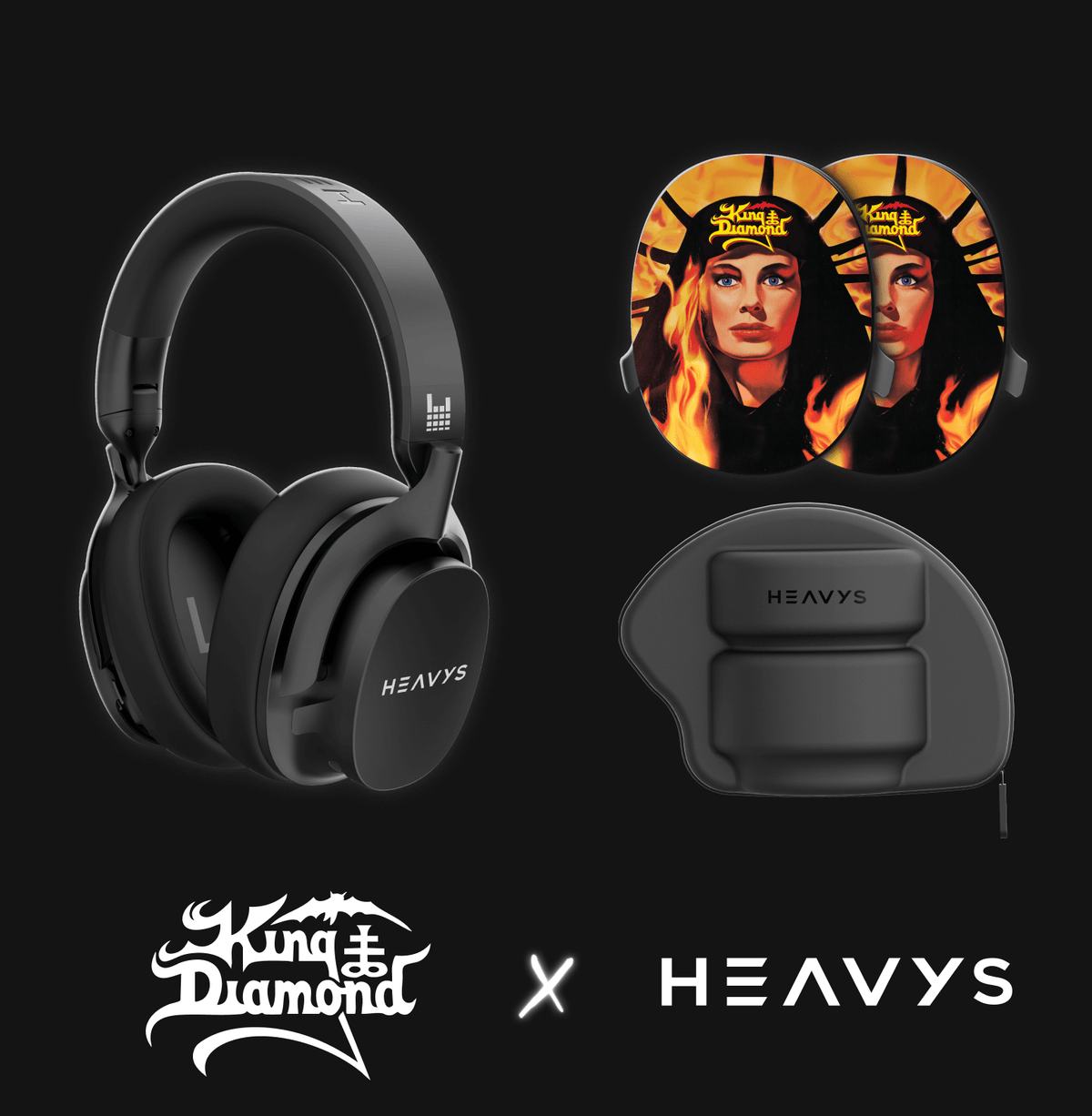 King Diamond Fatal Portrait Limited Edition HEAVYS Headphone Shells & Headphone Bundle