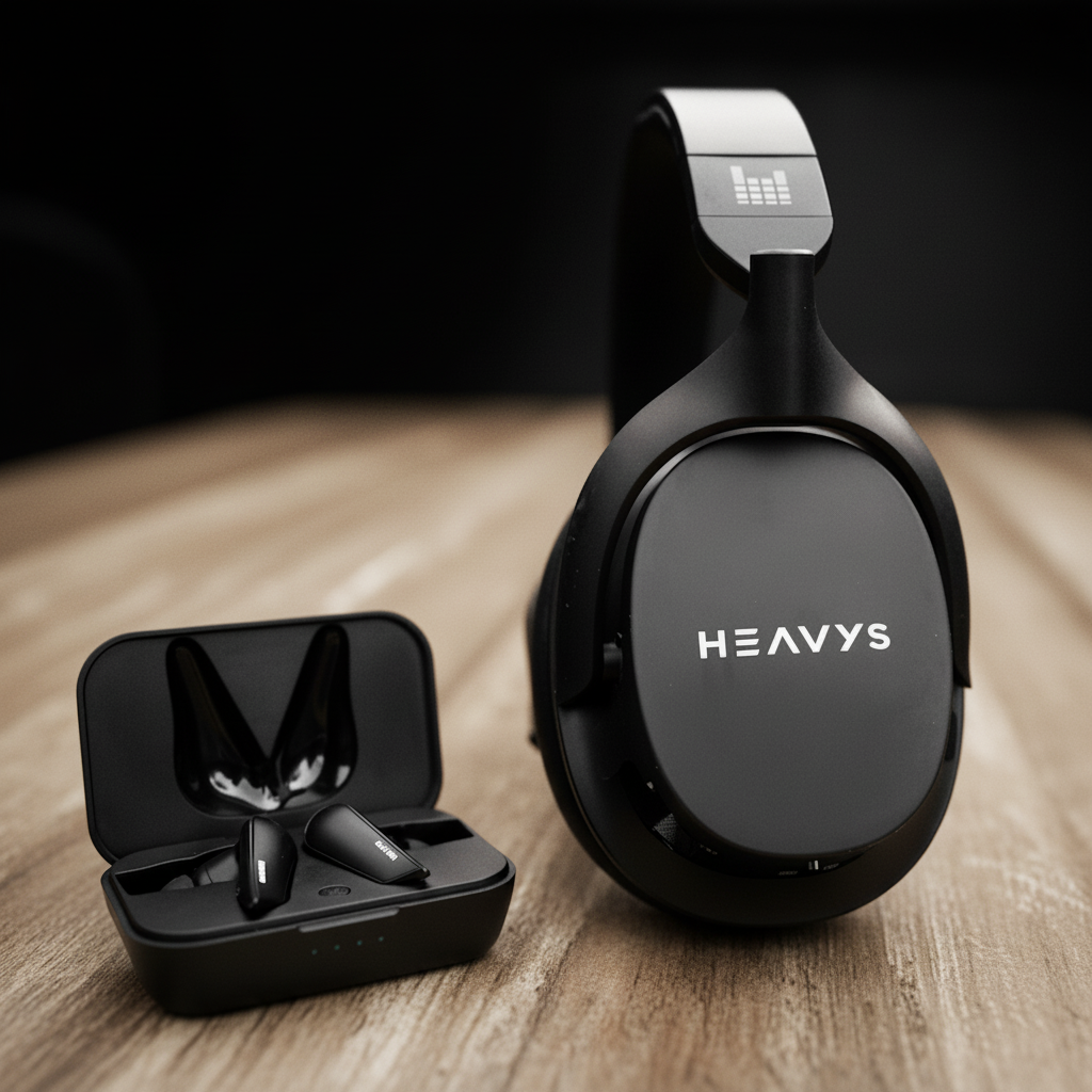 Heavys H1H Headphones + Earbuds Bundle