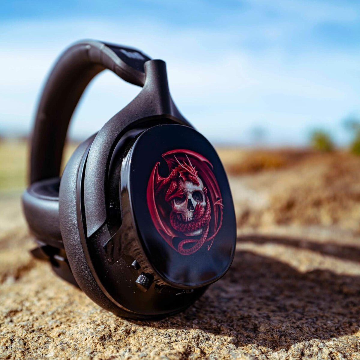 'Dragon Skull' by @AnneStokesArt Limited Edition Heavys Headphone Shells & Headphone Bundle