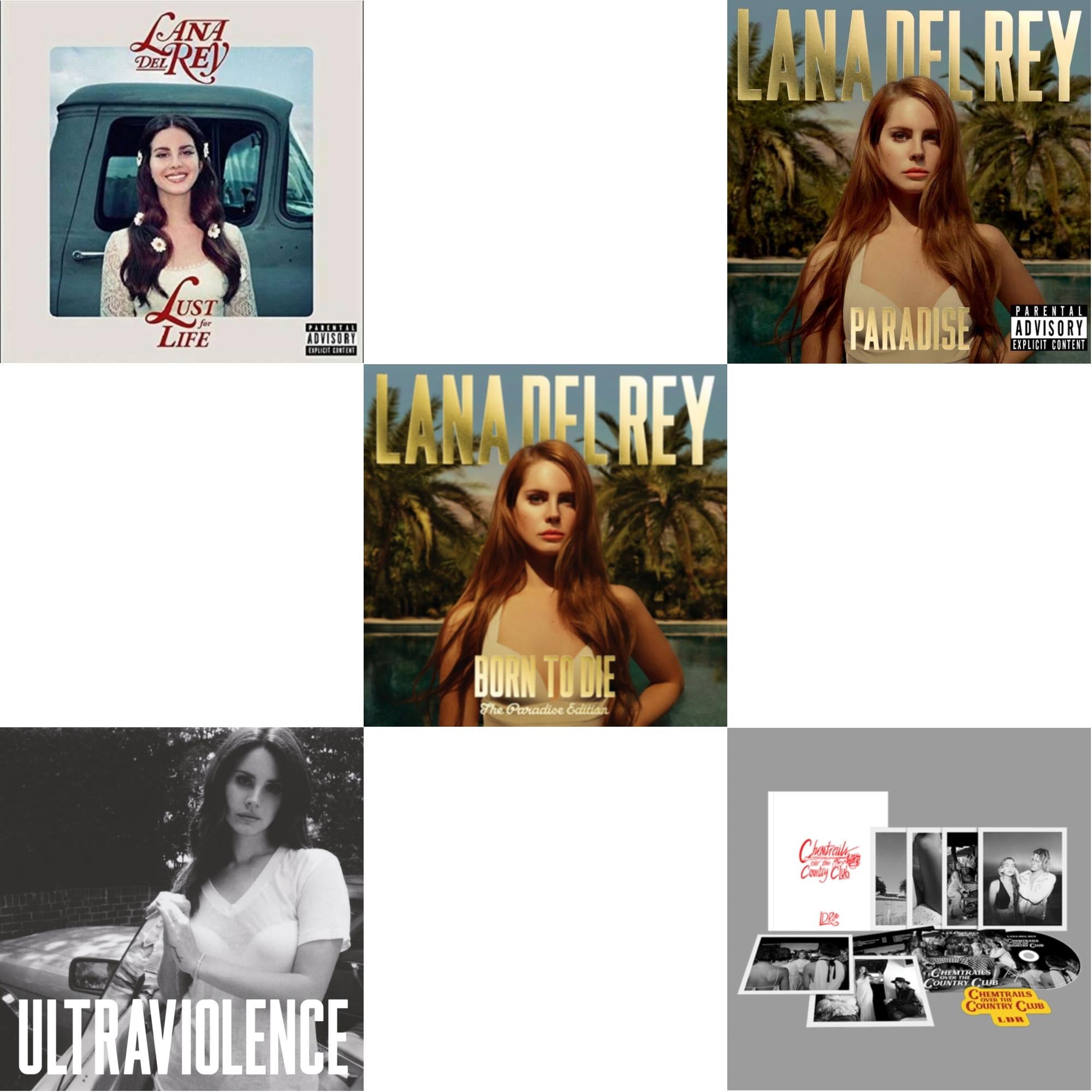Lana Del Rey - Lust For Life & Ultraviolence & Born To Die (Paradise Edition) & Paradise & Chemtrails Over The Country Club (CD Box Set)
