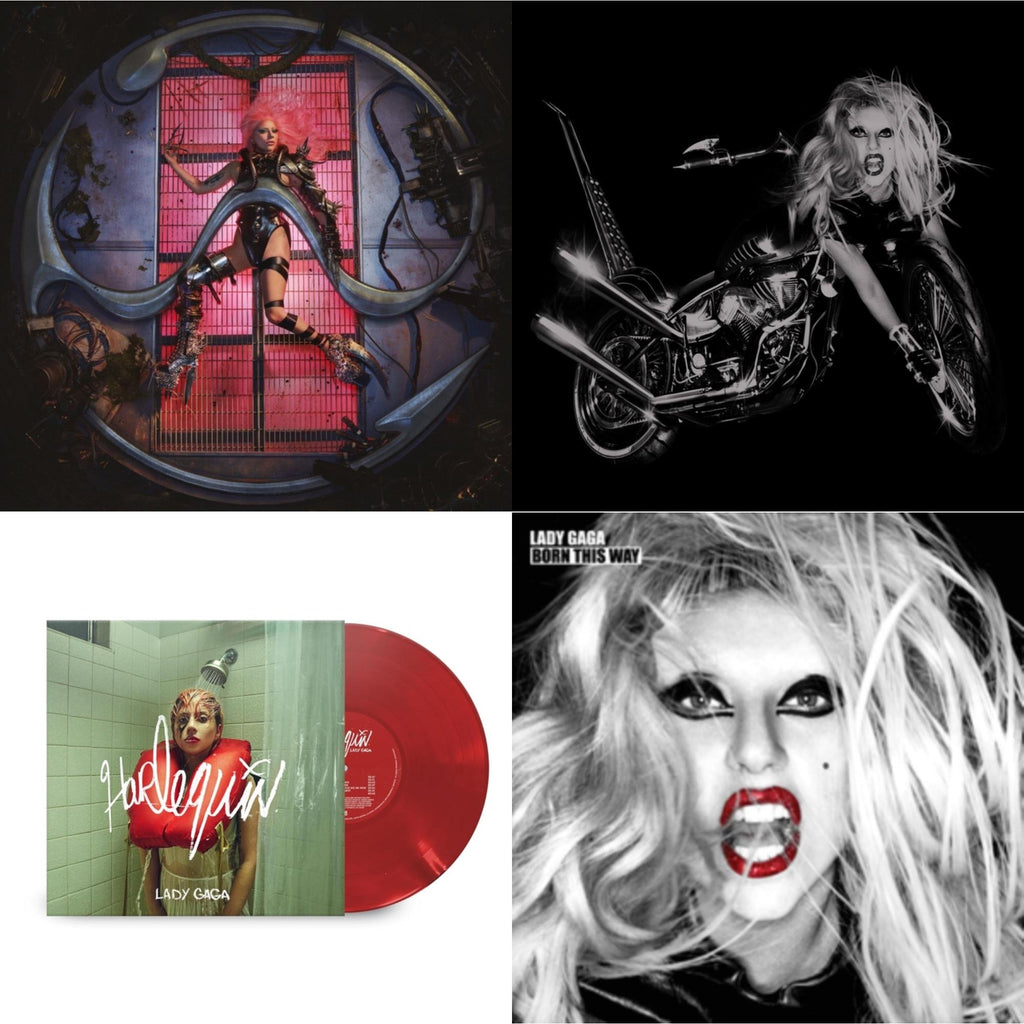 Lady Gaga - Chromatica (180G) & Born This Way - The Tenth Anniversary (3LP) & Harlequin (Red LP Vinyl) & Born This Way