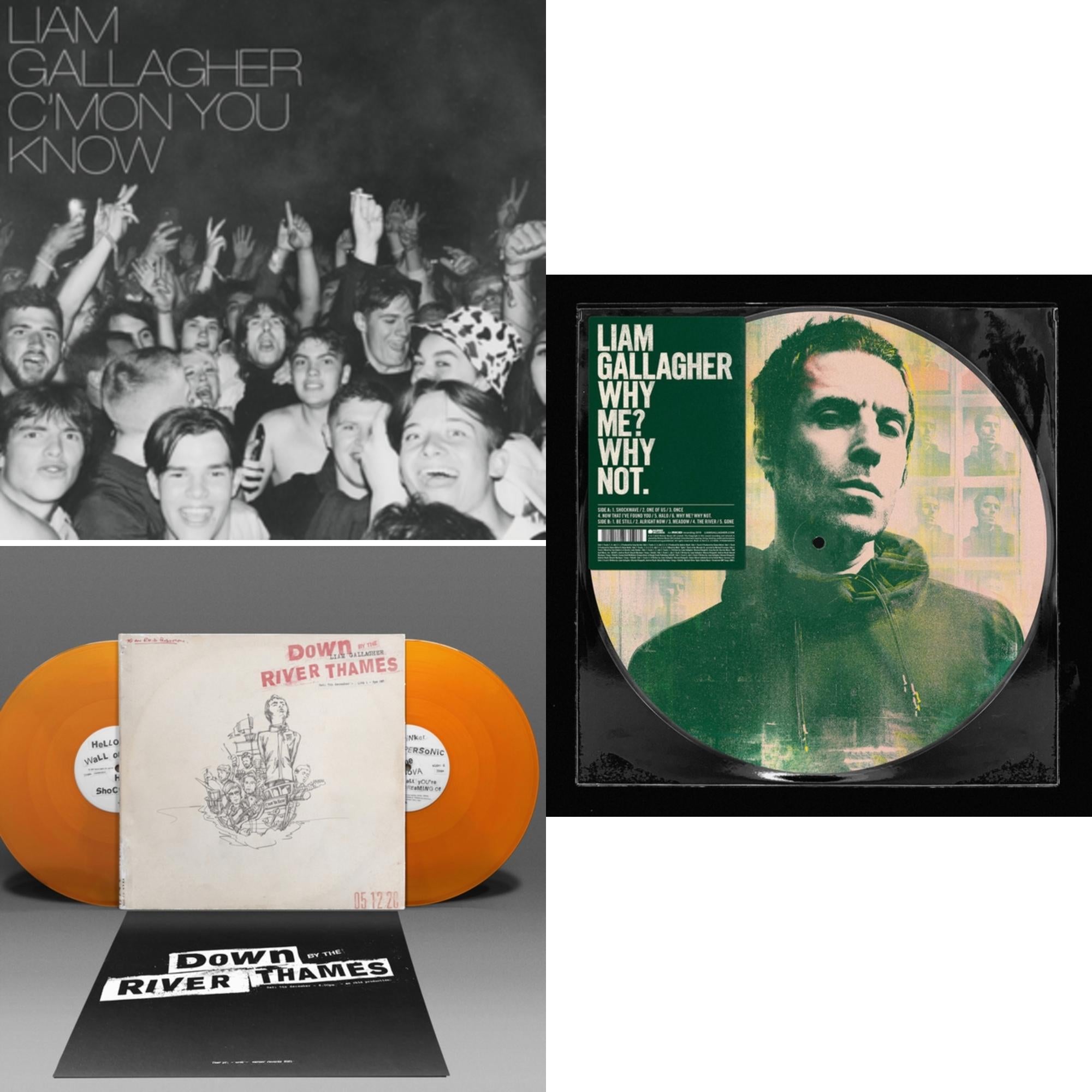 Liam Gallagher - C'mon You Know & Down By The River Thames (2LP/Orange Vinyl) & Why Me? Why Not (Picutre Disc)
