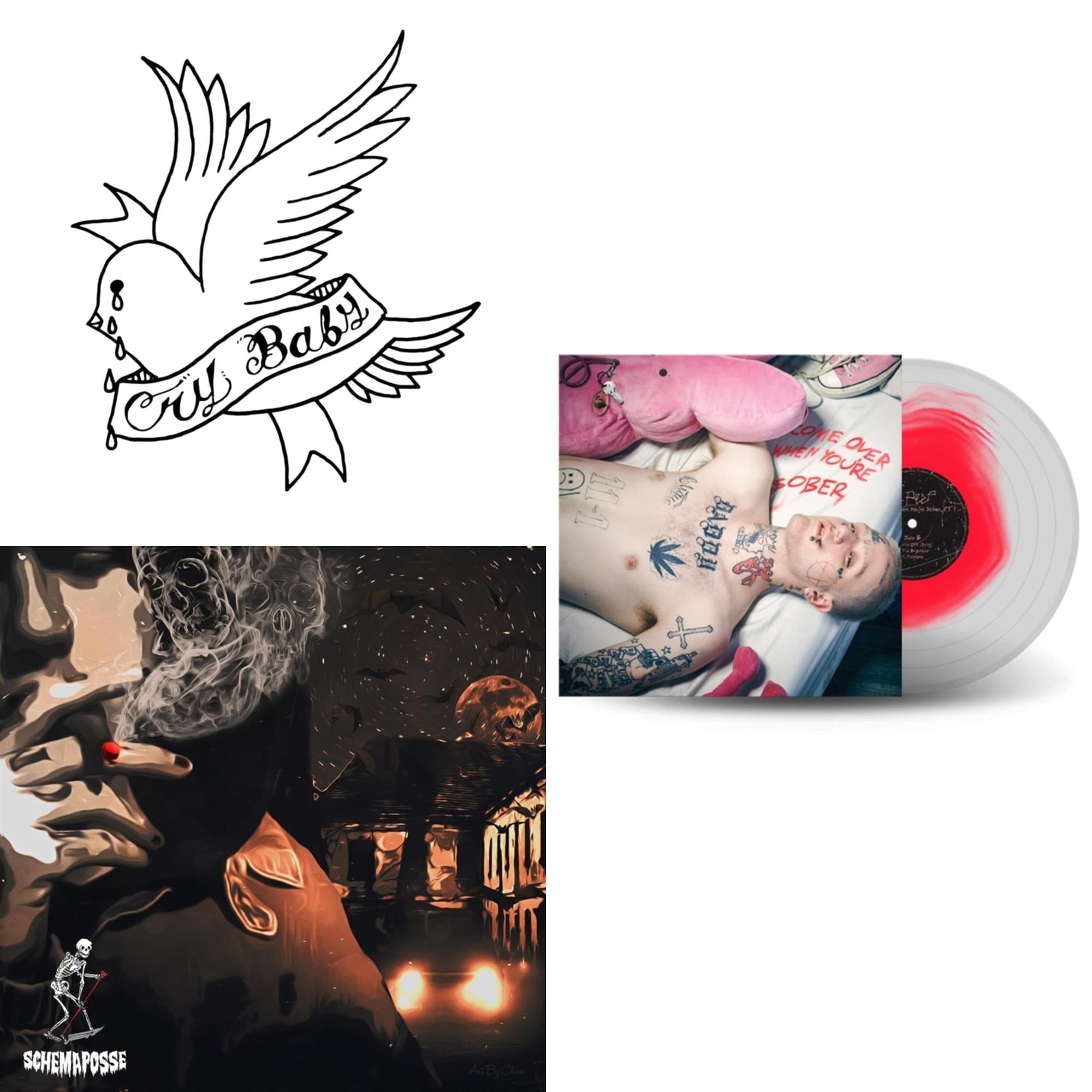 Crybaby (Opaque White LP Vinyl) & Live Forever & Come Over When You're Sober, Pt.1 (Pink In Clear LP Vinyl)