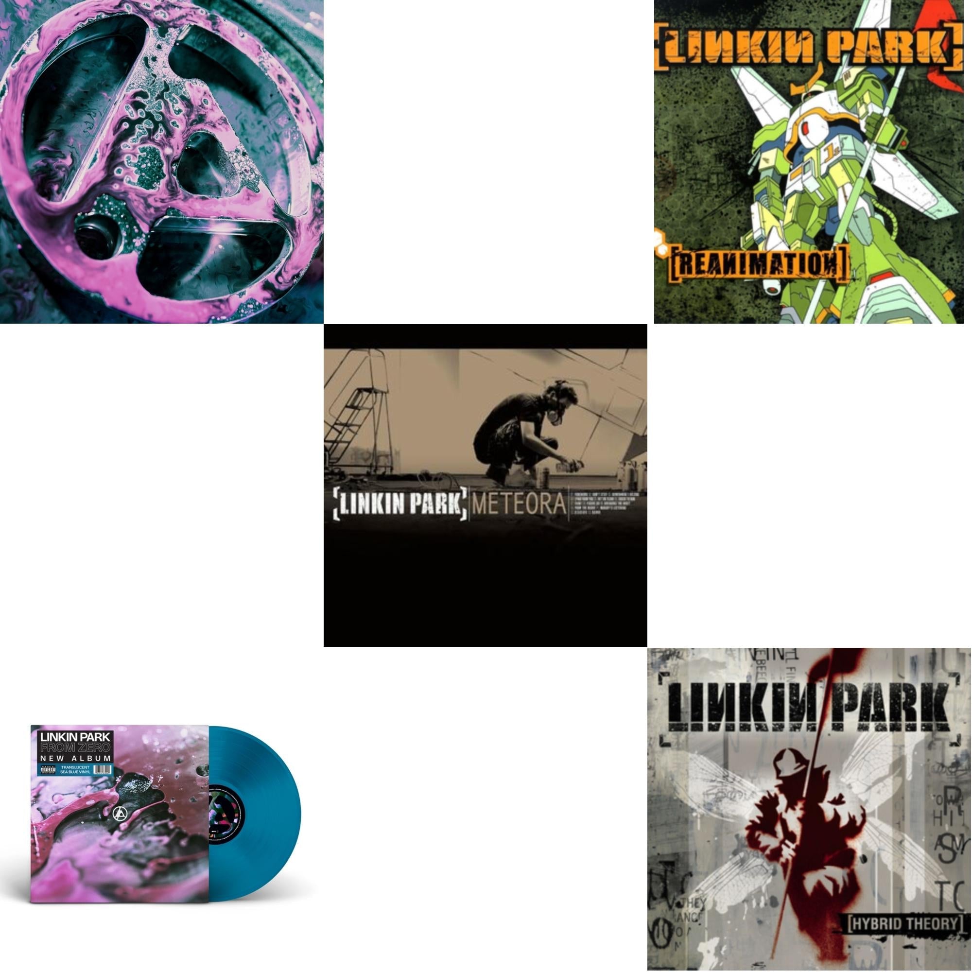 Linkin Park - From Zero (Deluxe/2LP/Translucent Emerald Green Vinyl) & From Zero (Translucent Sea Blue LP Vinyl) & Meteora & Reanimation & Hybrid Theory