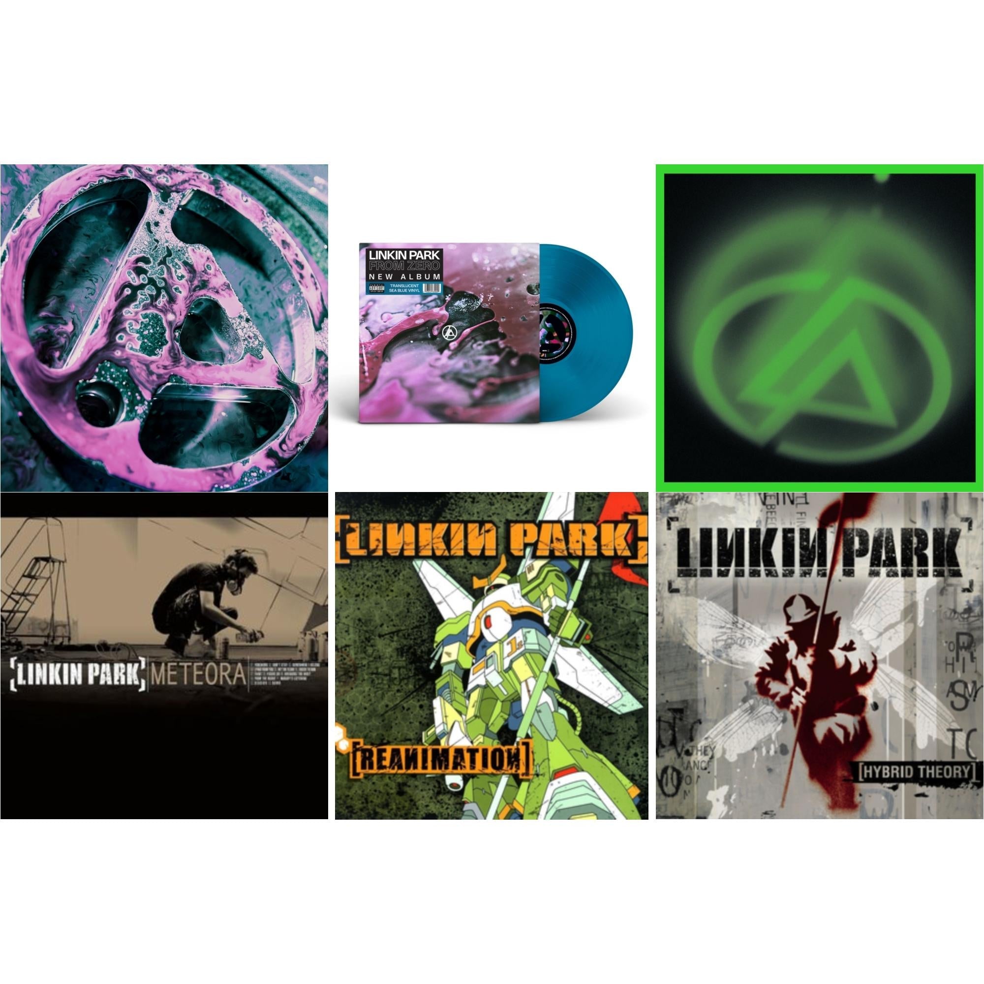 Linkin Park - From Zero (Deluxe/2LP/Translucent Emerald Green Vinyl) & From Zero (Translucent Sea Blue LP Vinyl) & Papercuts (2LP) & Meteora & Reanimation & Hybrid Theory