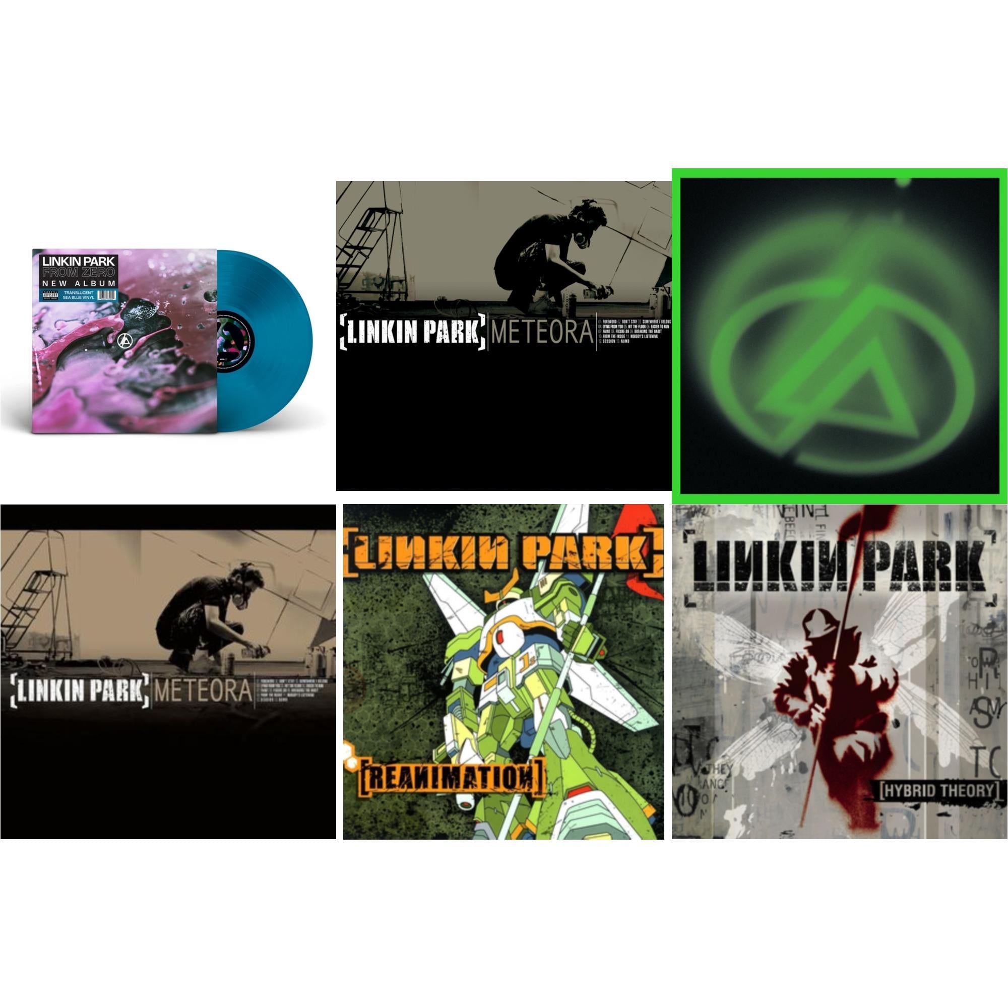 Linkin Park - From Zero (Translucent Sea Blue LP Vinyl) & Meteora (Marbled LP Vinyl) & Papercuts (2LP) & Meteora & Reanimation & Hybrid Theory