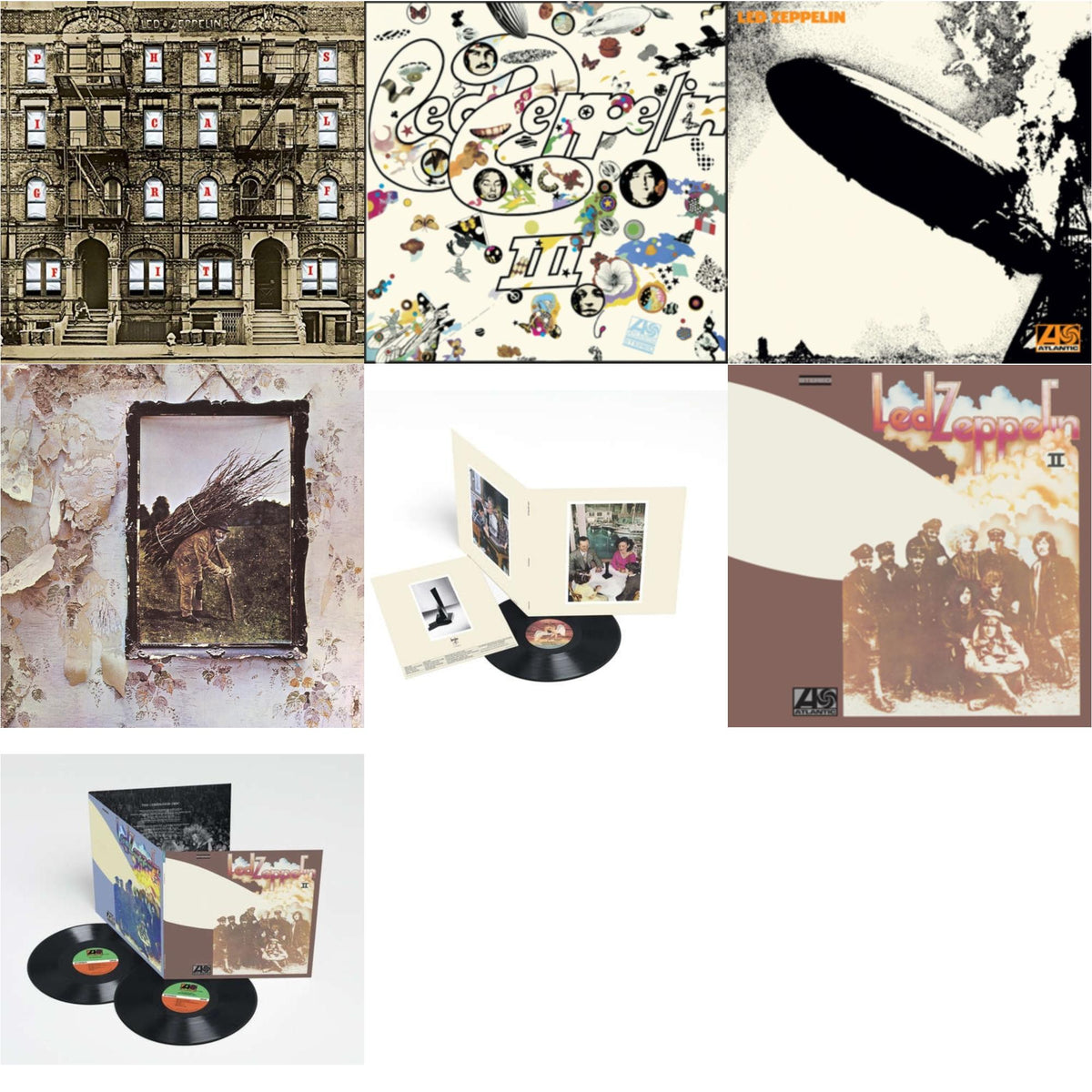 Led Zeppelin Ii (Deluxe Remastered/2LP/180) & Led Zeppelin Iii (Remastered Original/180G) & Physical Graffiti (2015 Remaster) & Presence & Led Zeppelin Ii (180G/Remastered) & Led Zeppelin I (180G/Remastered) & Led Zeppelin Iv (Clear LP Vinyl/180G) (Atl75)
