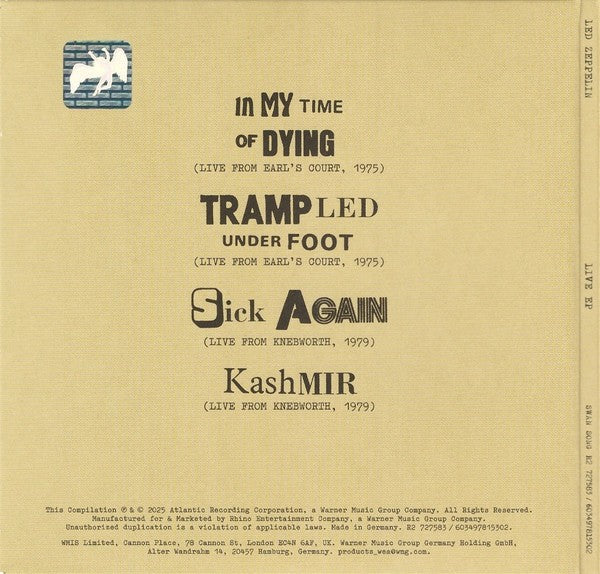 Led Zeppelin – Live E.P. Music CD