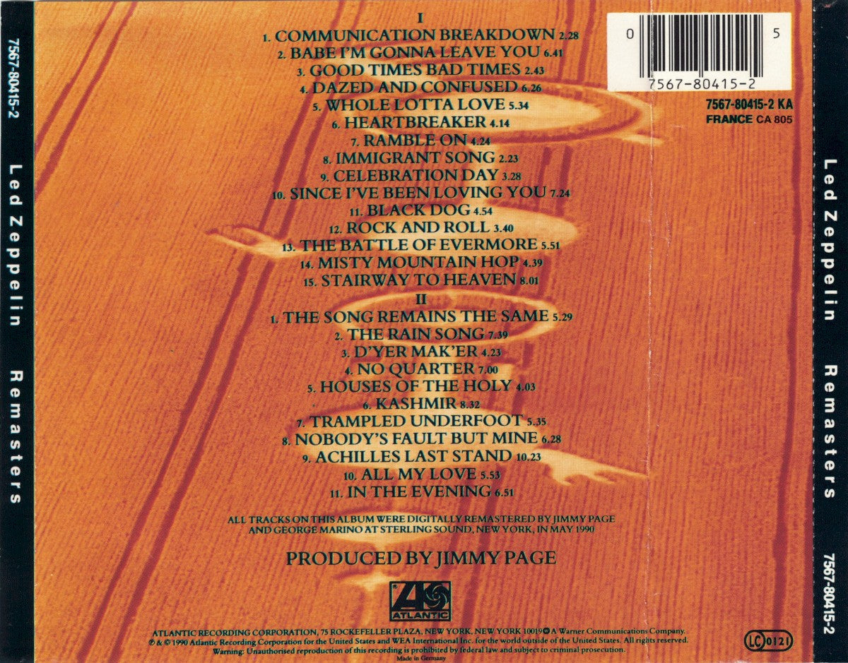Led Zeppelin – Remasters (Import 2-CD) Music CD