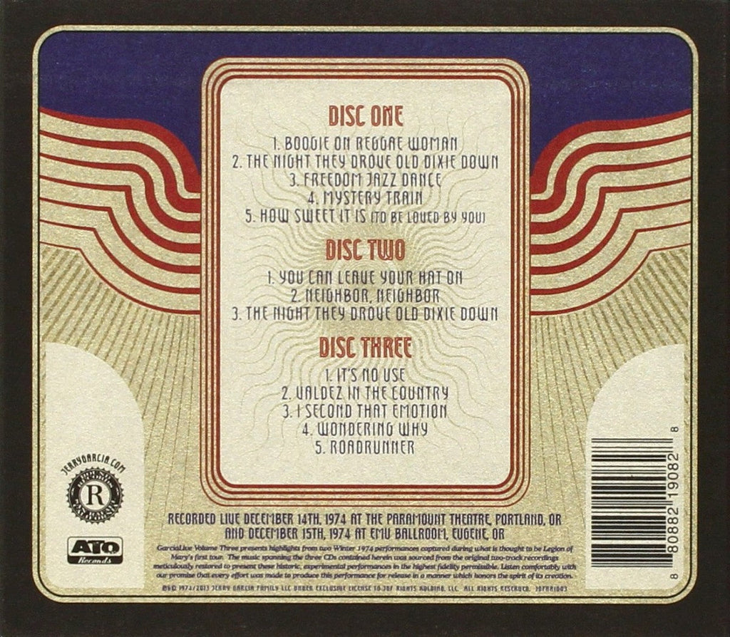 Legion of Mary – GarciaLive Vol. 3: December 14-15, 1974 Northwest Tour (3-CD) Music CD