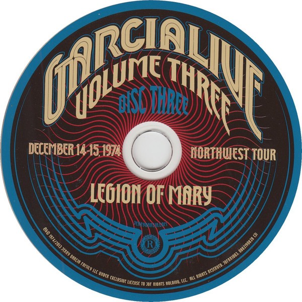 Legion of Mary – GarciaLive Vol. 3: December 14-15, 1974 Northwest Tour (3-CD) Music CD