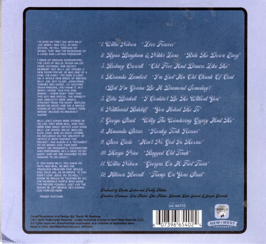 Live Forever - A Tribute to Billy Joe Shaver Music CD