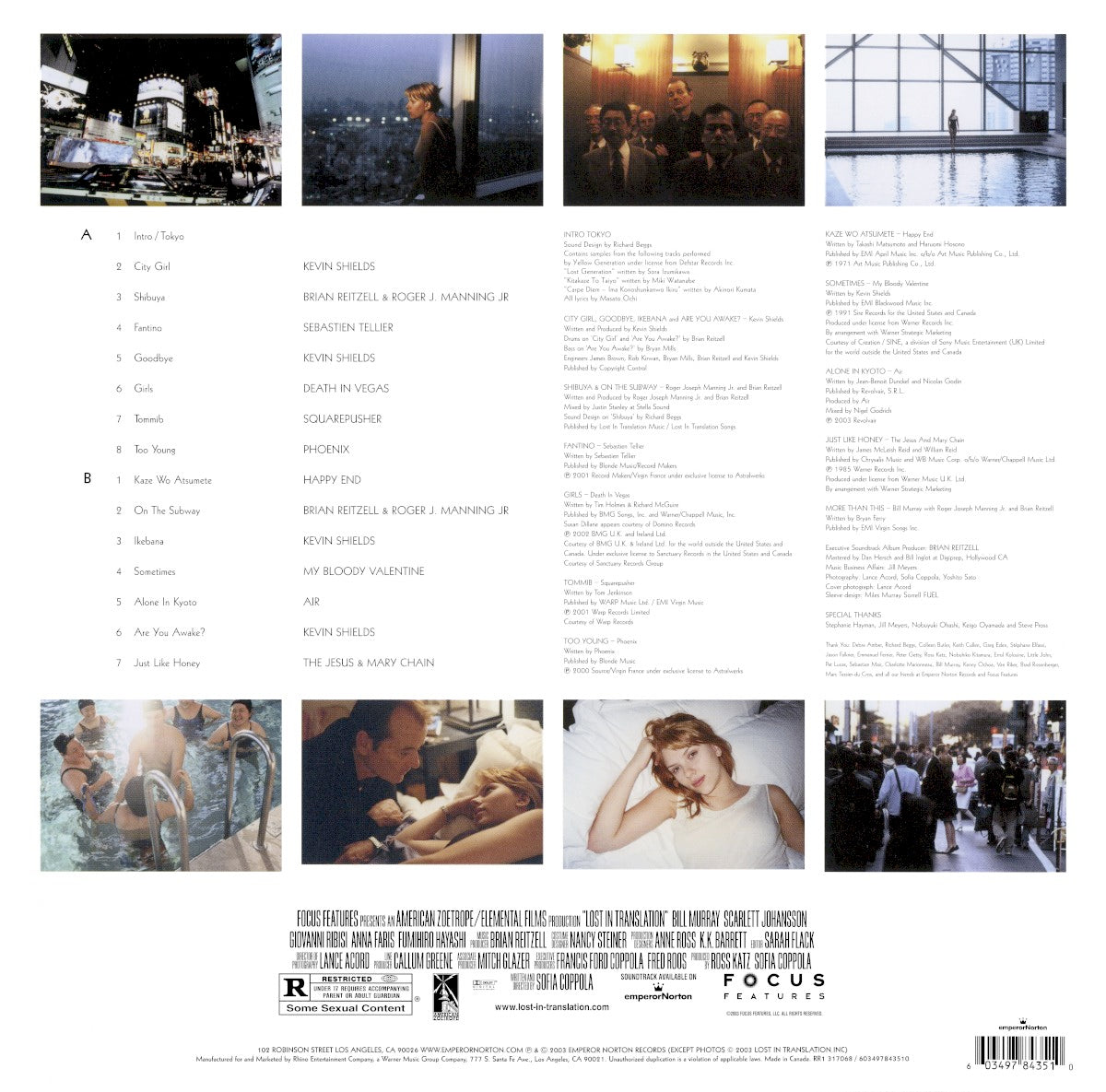 Lost In Translation - Music from the Motion Picture Soundtrack (LP Vinyl) Vinyl Record